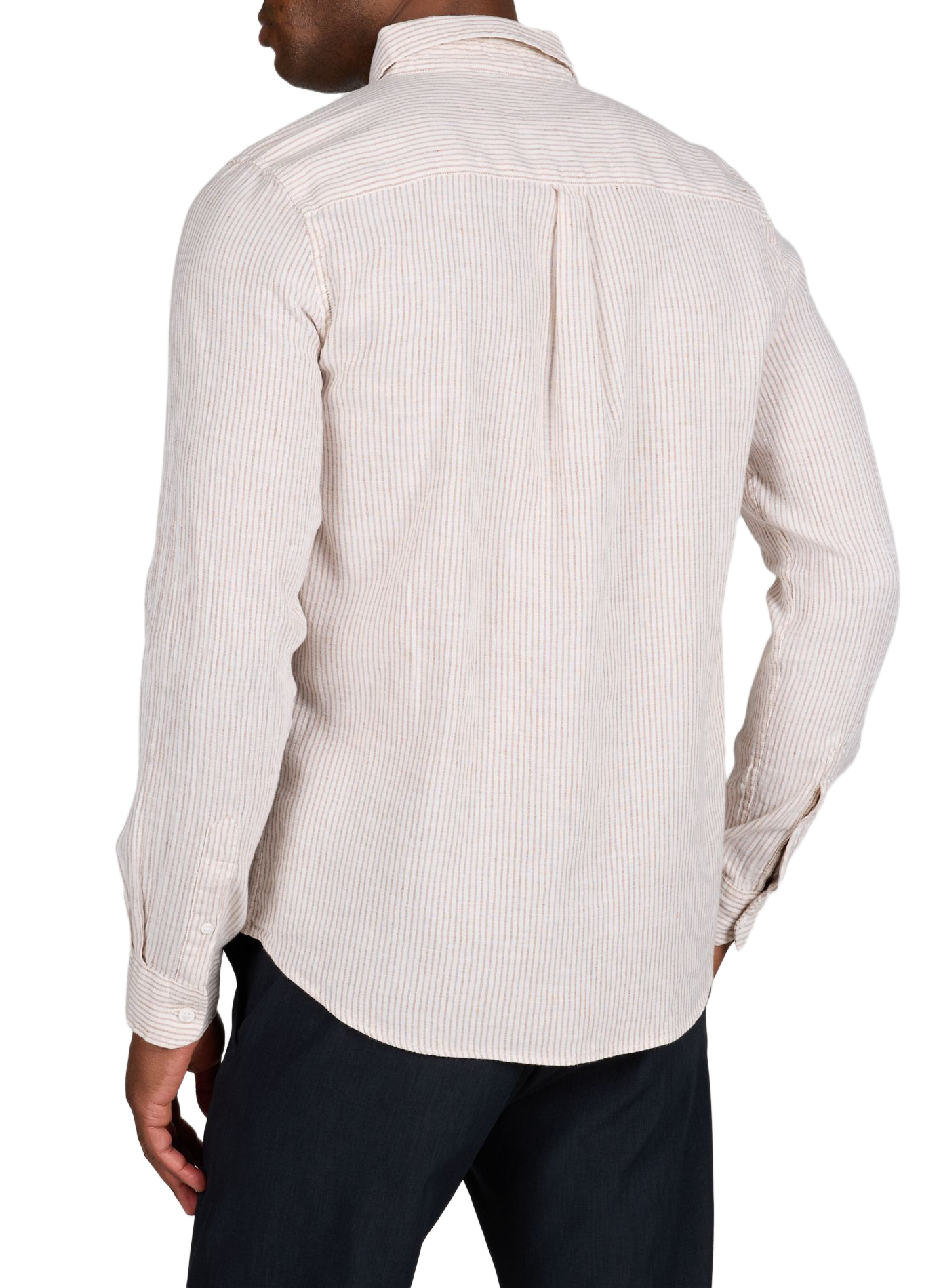 Striped Ivoy shirt in a blend of cotton and linen FAGUO Beige