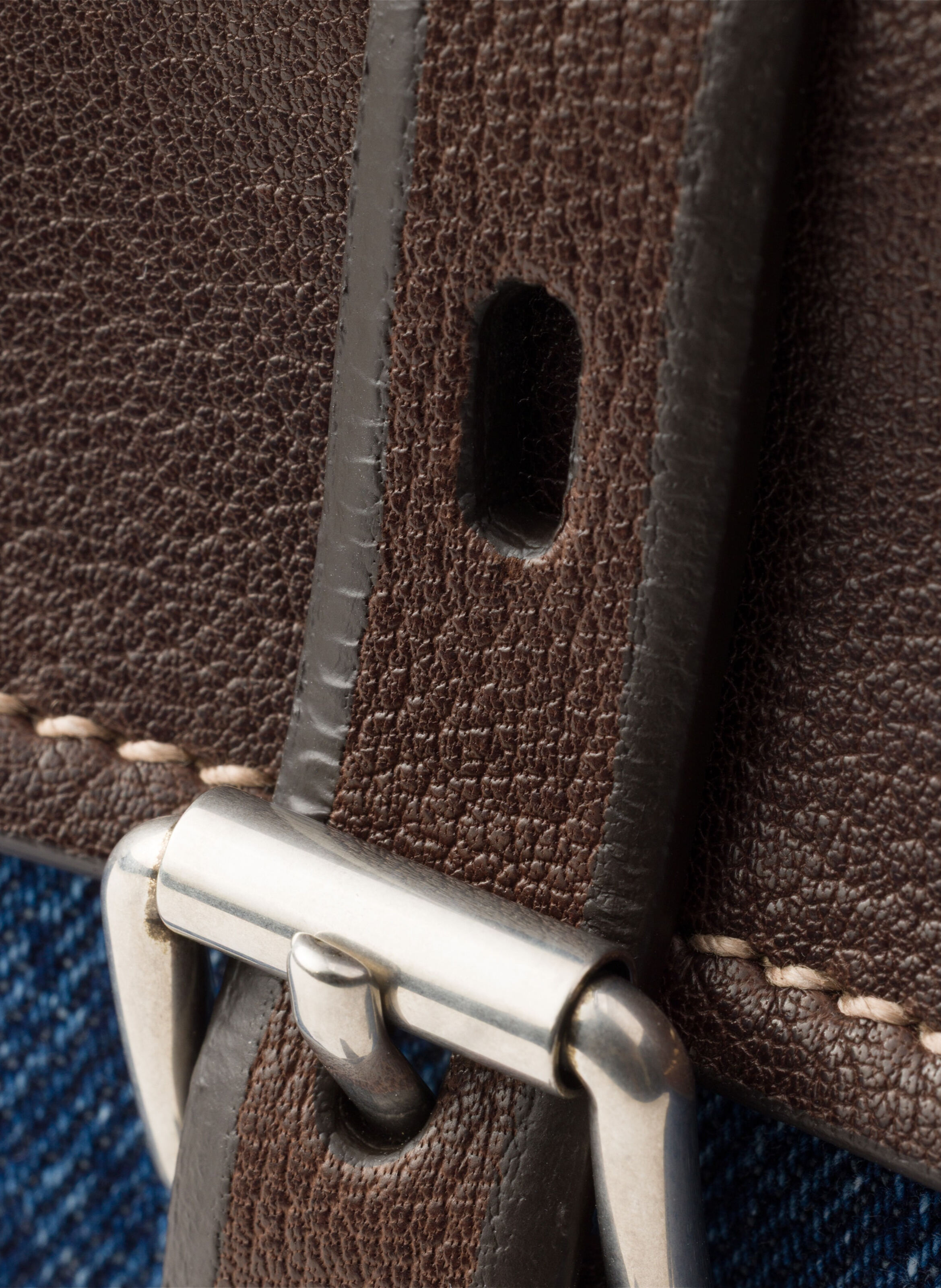 Grand sac à main prada bonnie en denim et cuir PRADA Bleu