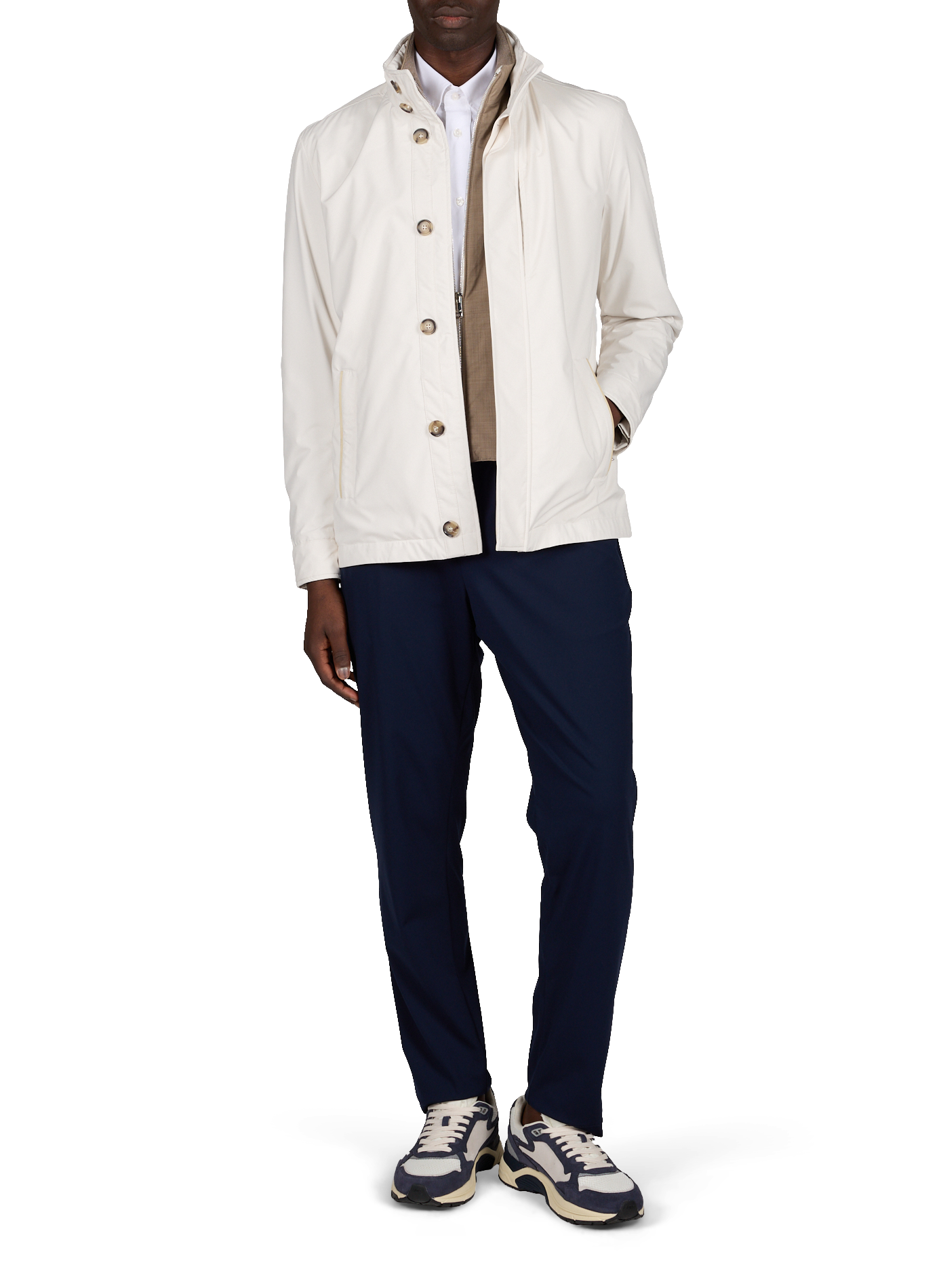 Solid color pants with shark keychain PAUL & SHARK Blue