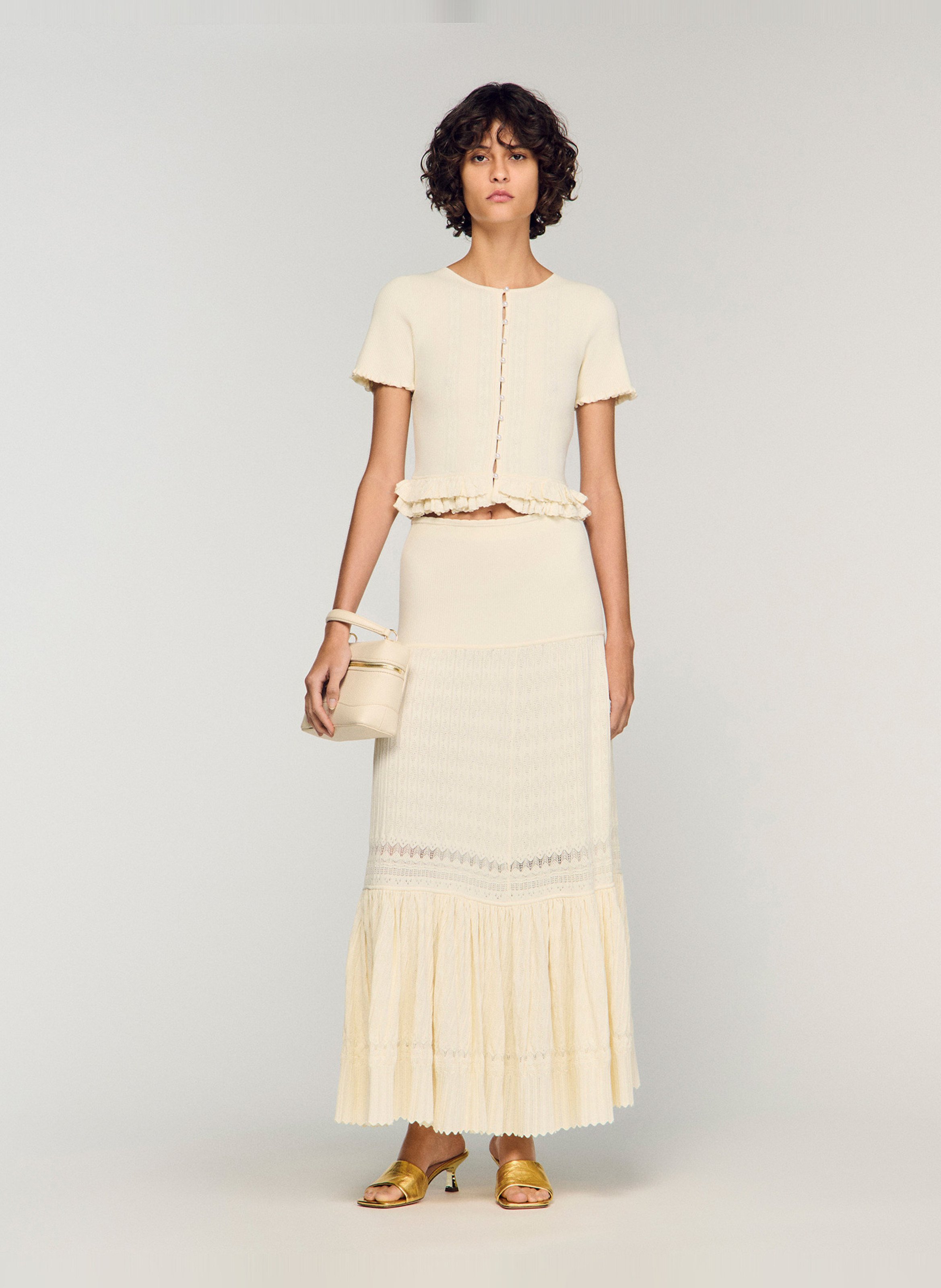 Jupe longue SANDRO Beige