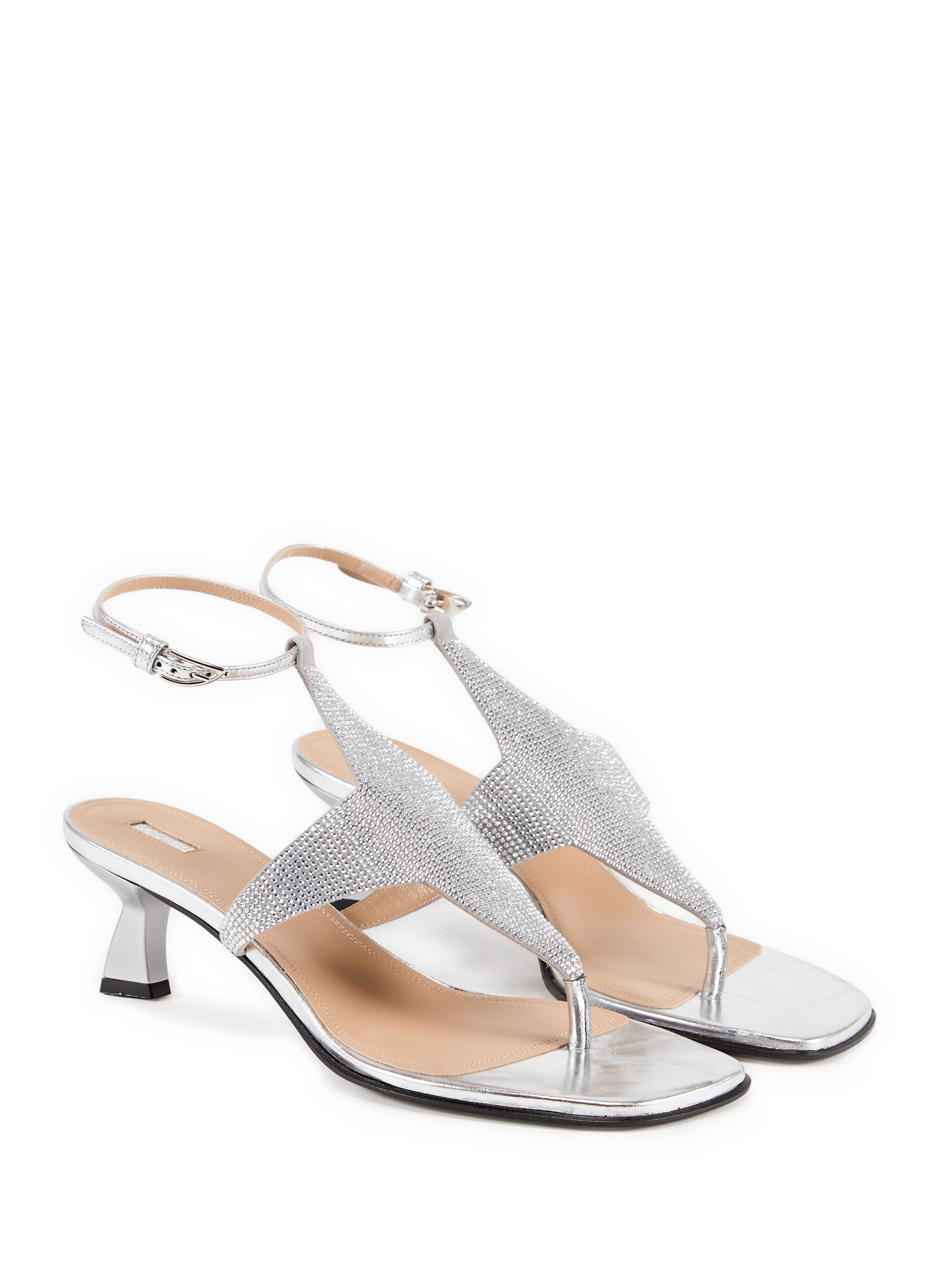 Sandales à talons Dona Nova à strass en cuir  NODALETO Argent