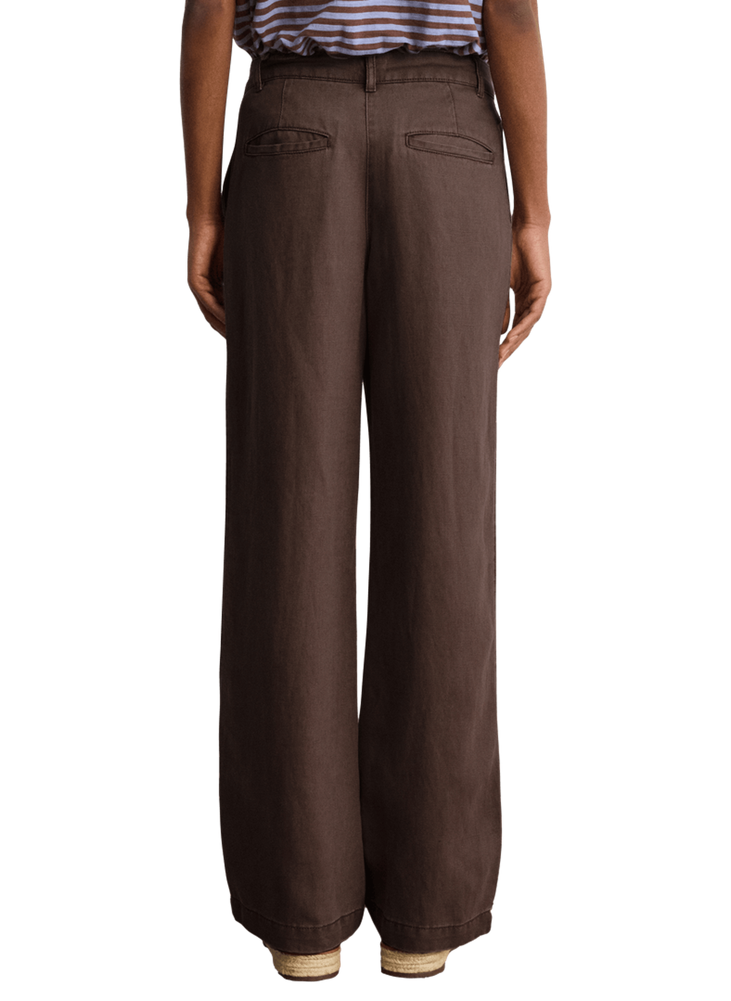 Pantalon fluide en lyocell et lin - bryana Marron