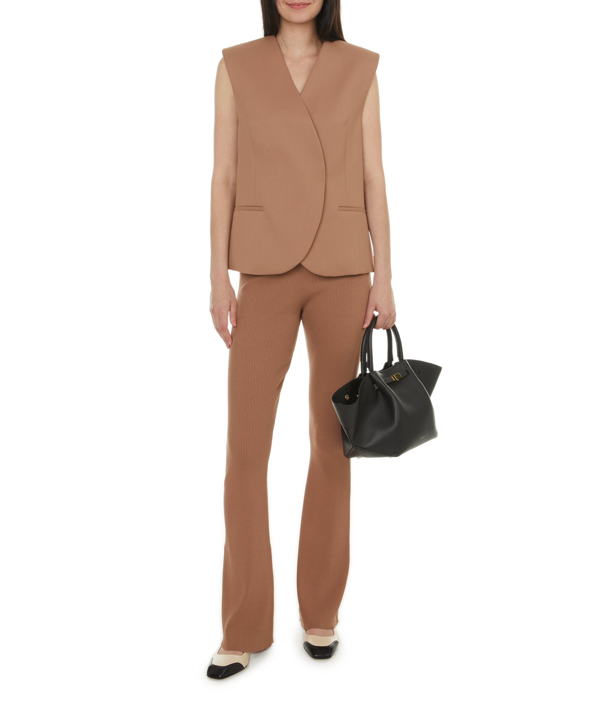 Gestreifter Ledertasche DEMELLIER LONDON Schwarz