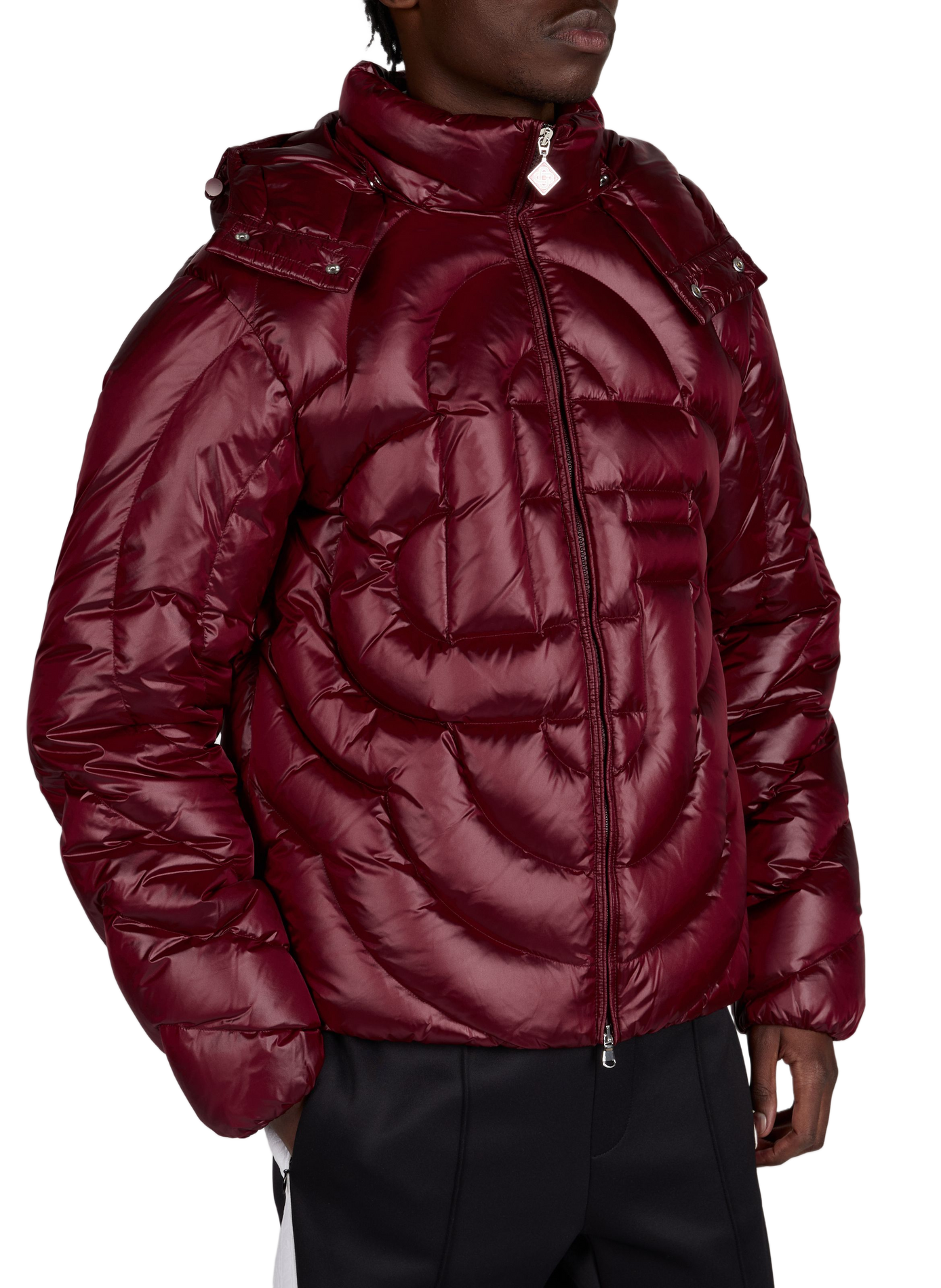 Quilted coat with removable hood CASABLANCA PARIS Red