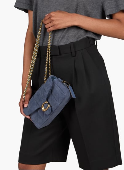Sac épaule Tabby 20 matelassé en cuir daim