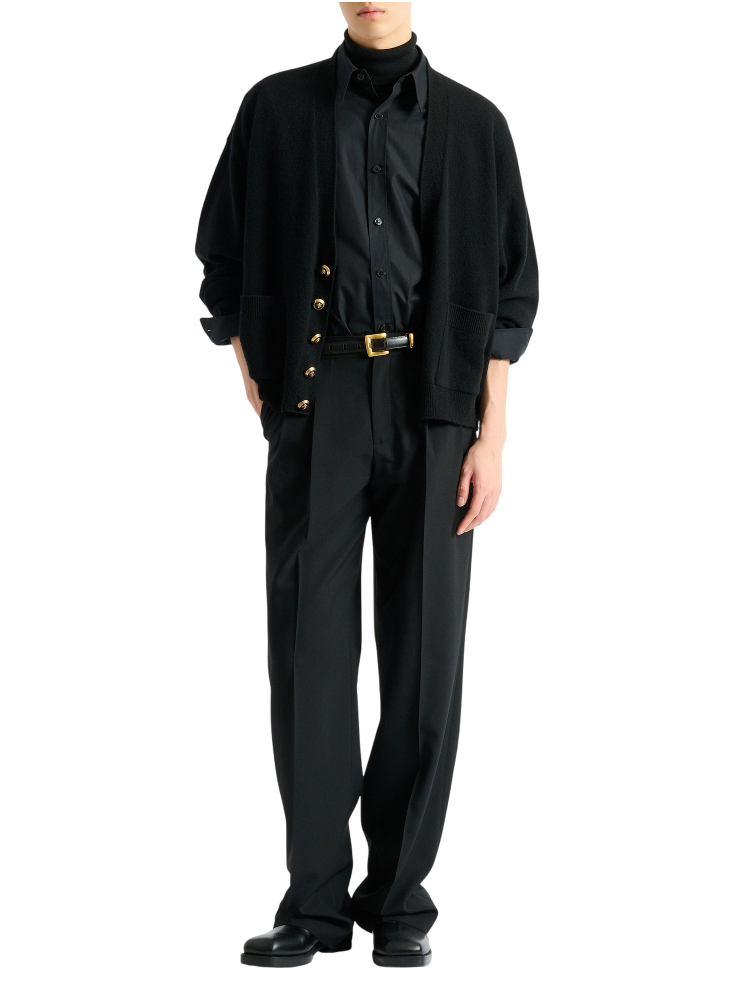 Cardigan en éco-cachemire BALMAIN Noir