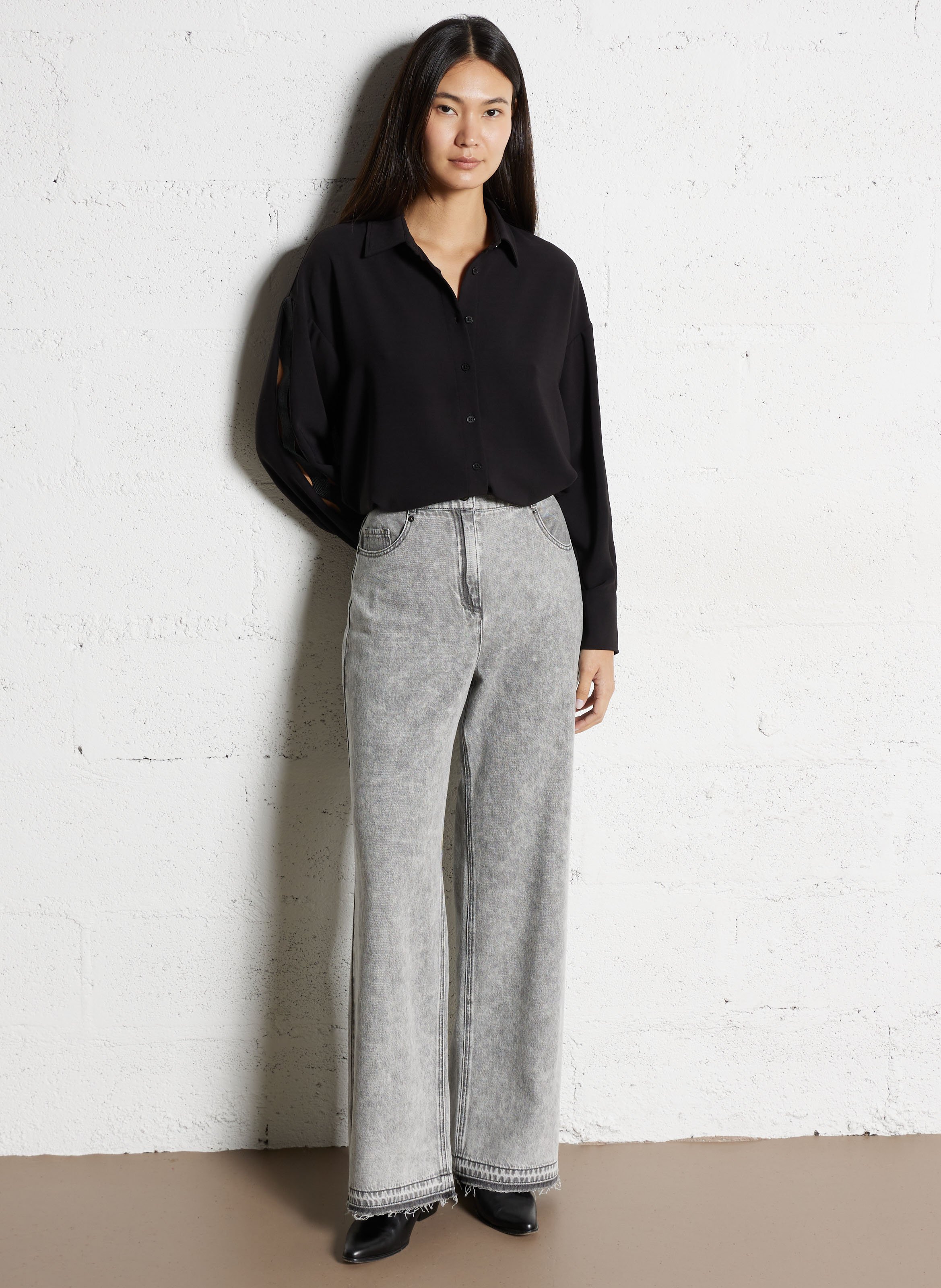 Chemise oversize col classique IKKS Noir
