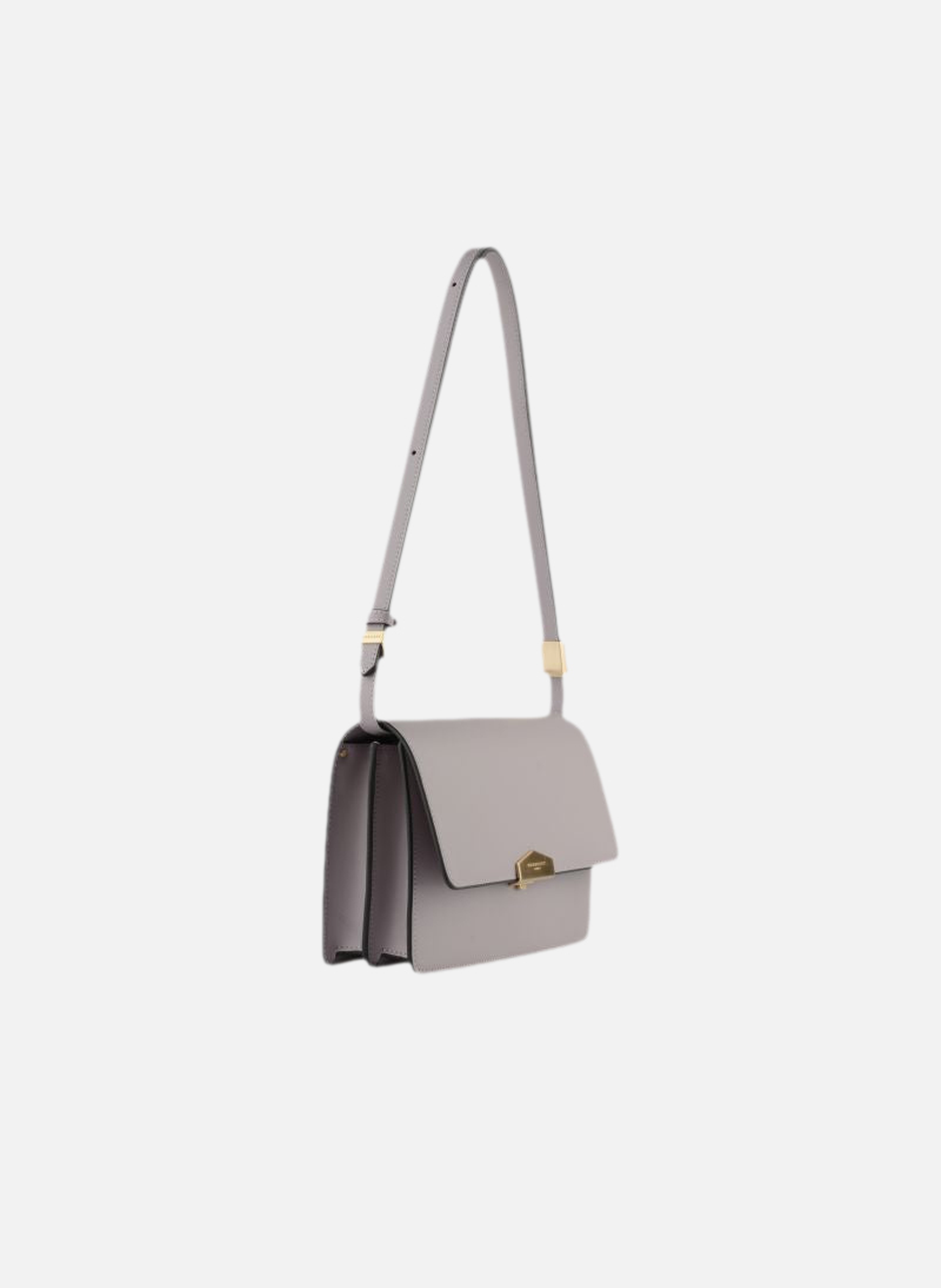 Anjou | sac porté épaule mm en cuir lisse POURCHET Violet