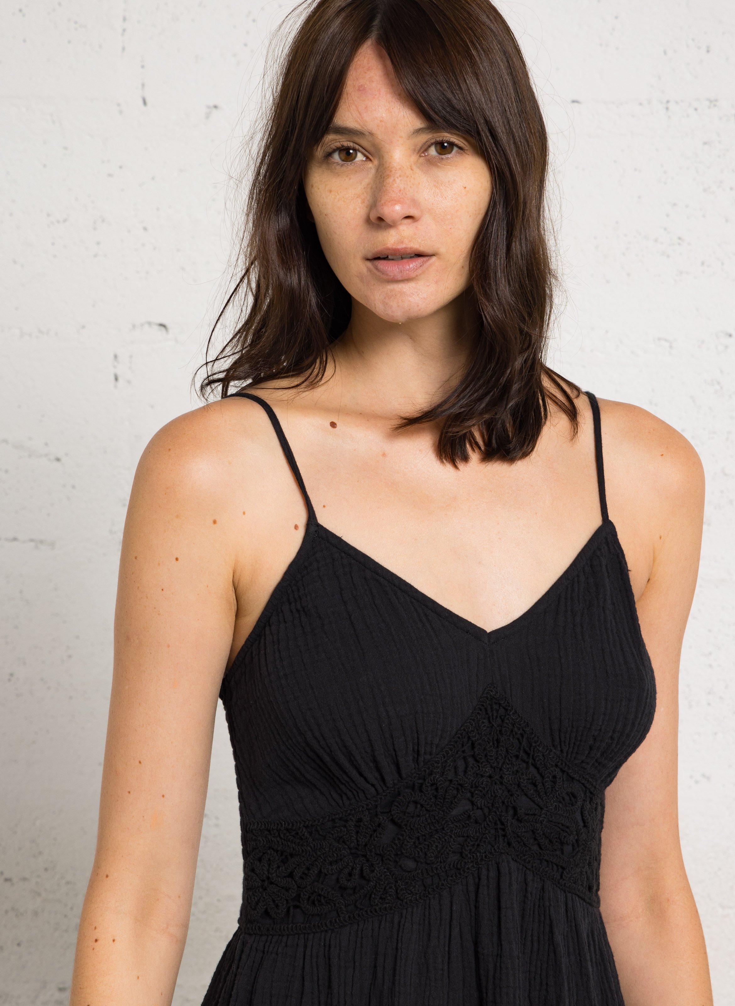 Robe longue en coton perrine MAISON 123 Noir