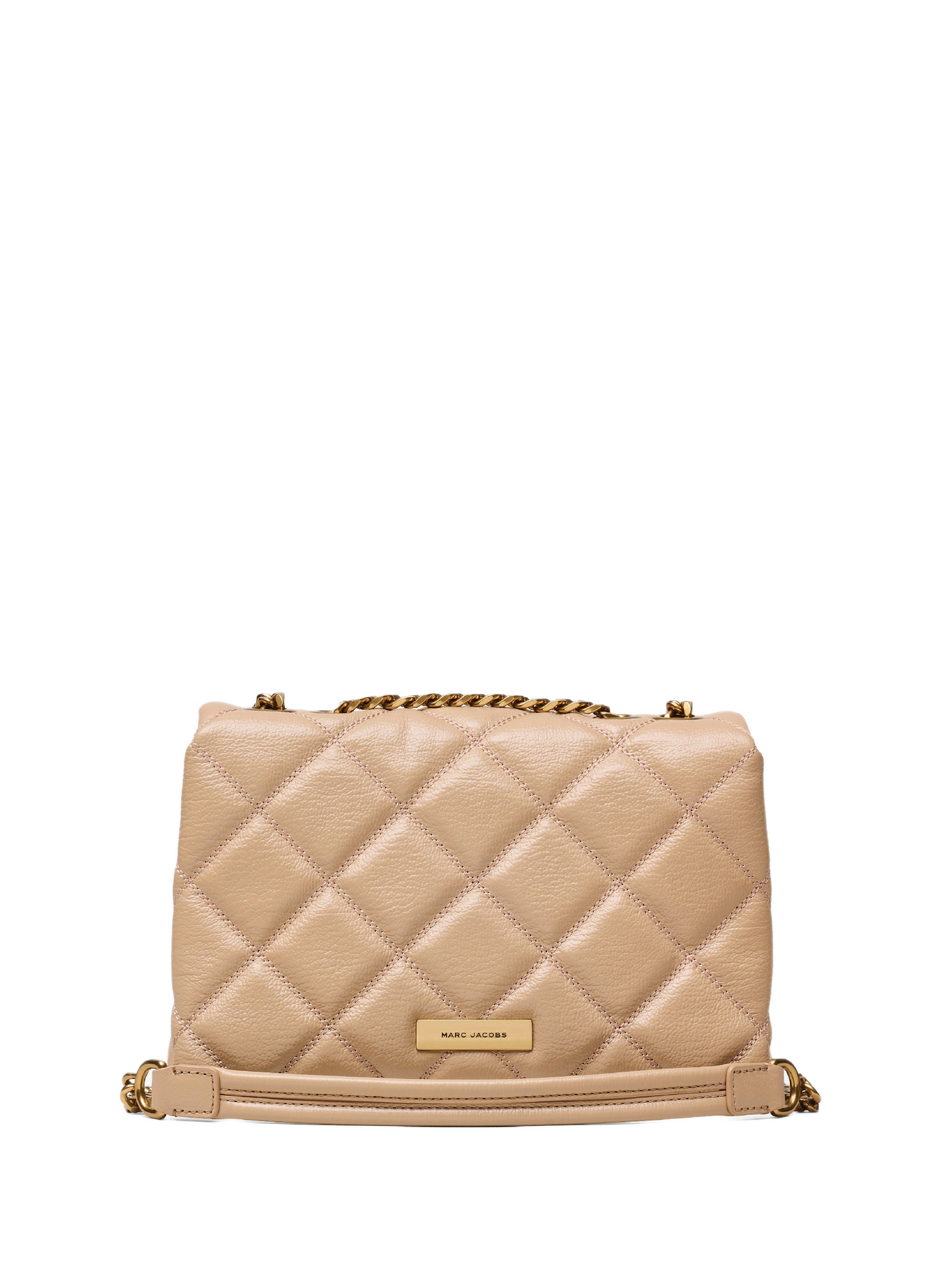 Sac à main à double chaîne en cuir MARC JACOBS Marron