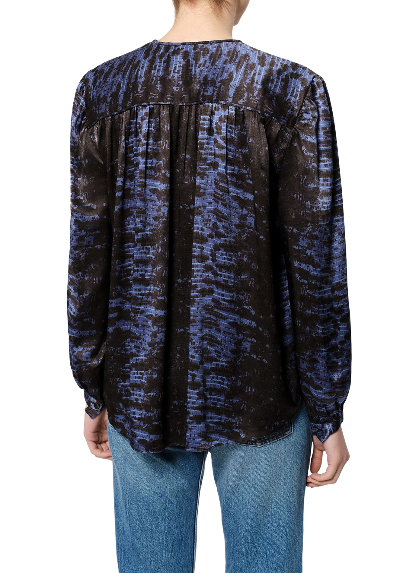 LARAYA blouse in printed silk satin ISABEL MARANT Blue