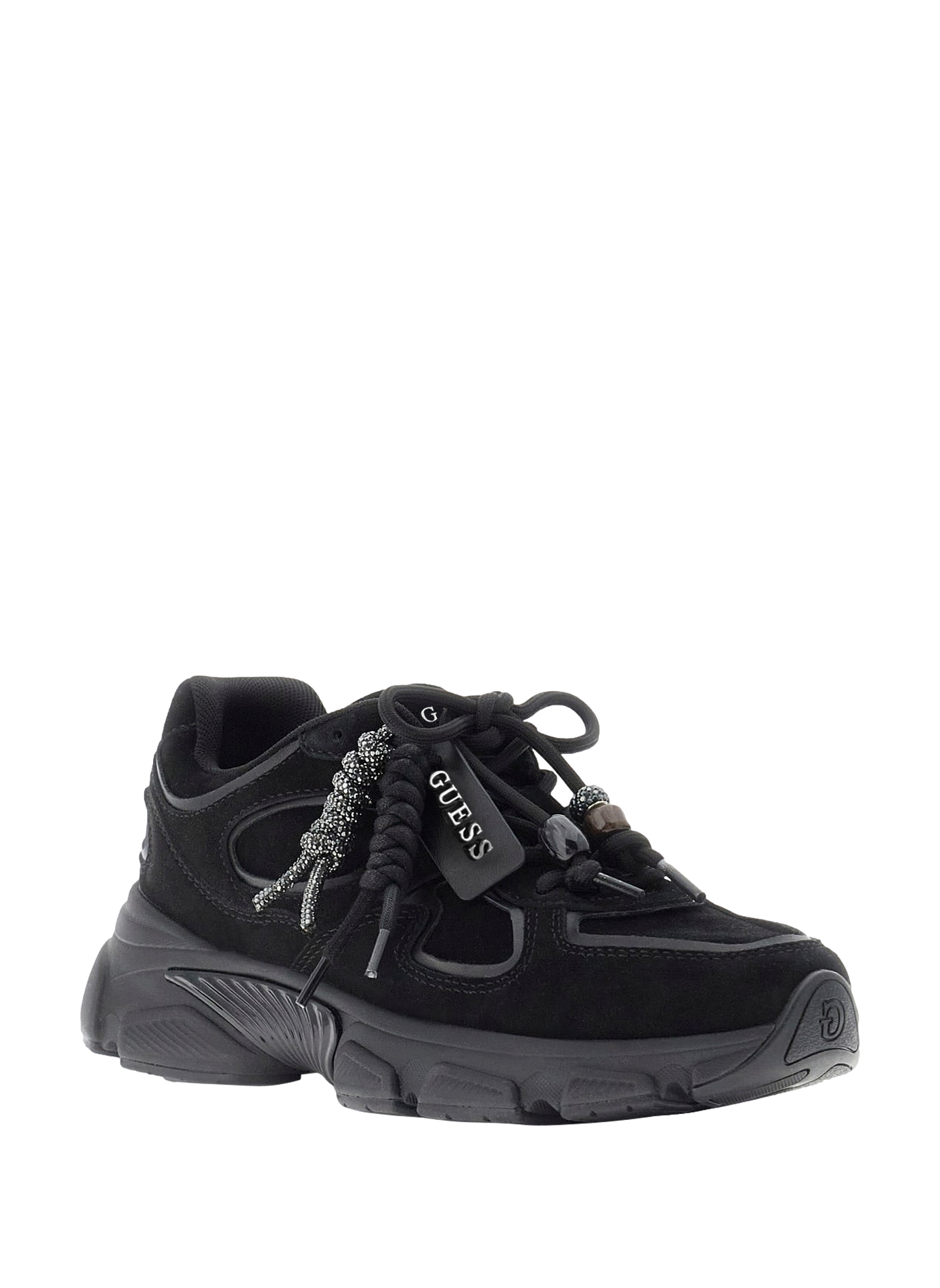 Baskets à lacets en cuir GUESS Noir