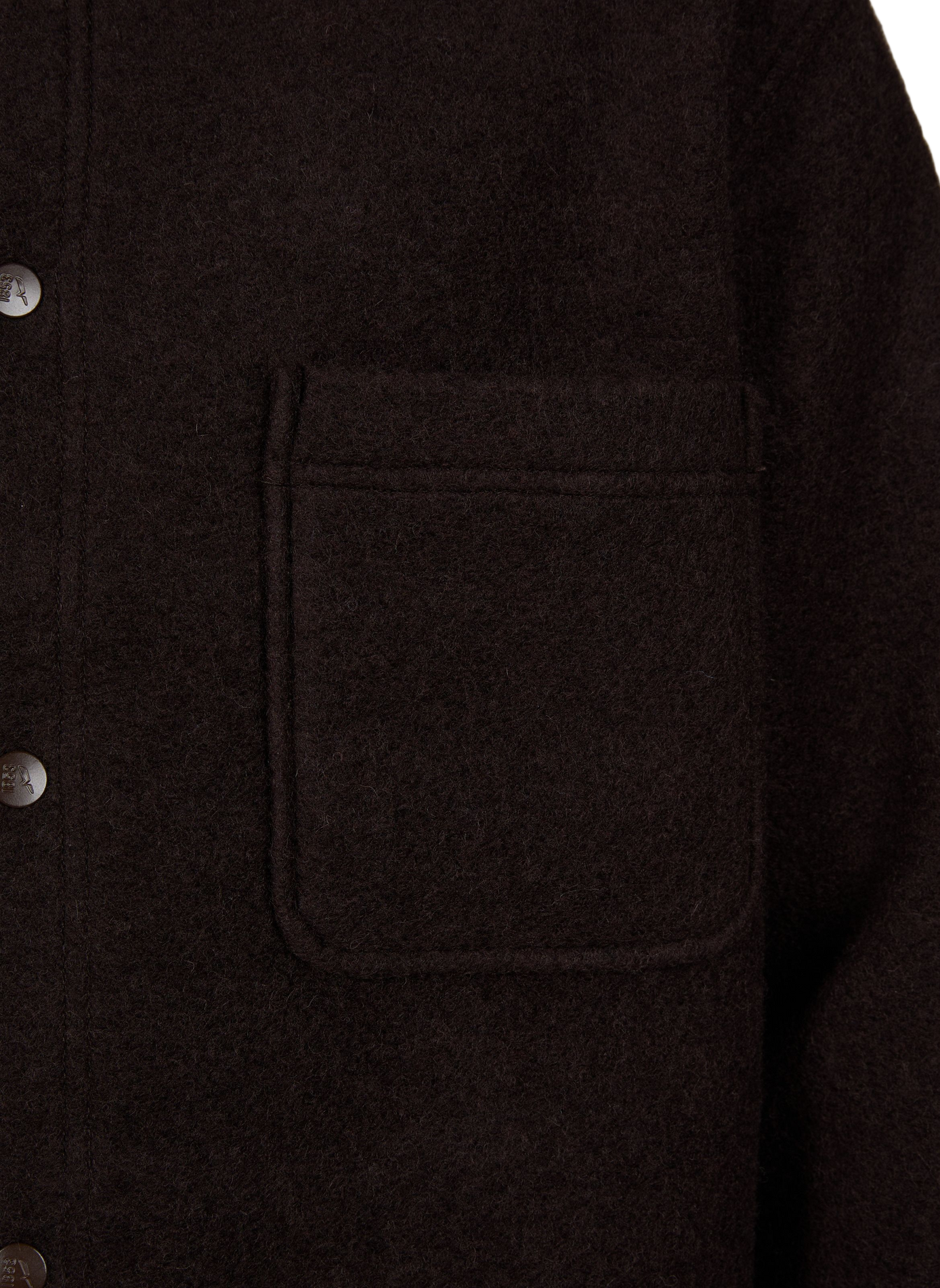 Veste droite boutonnée en laine mélangée AIGLE Marron