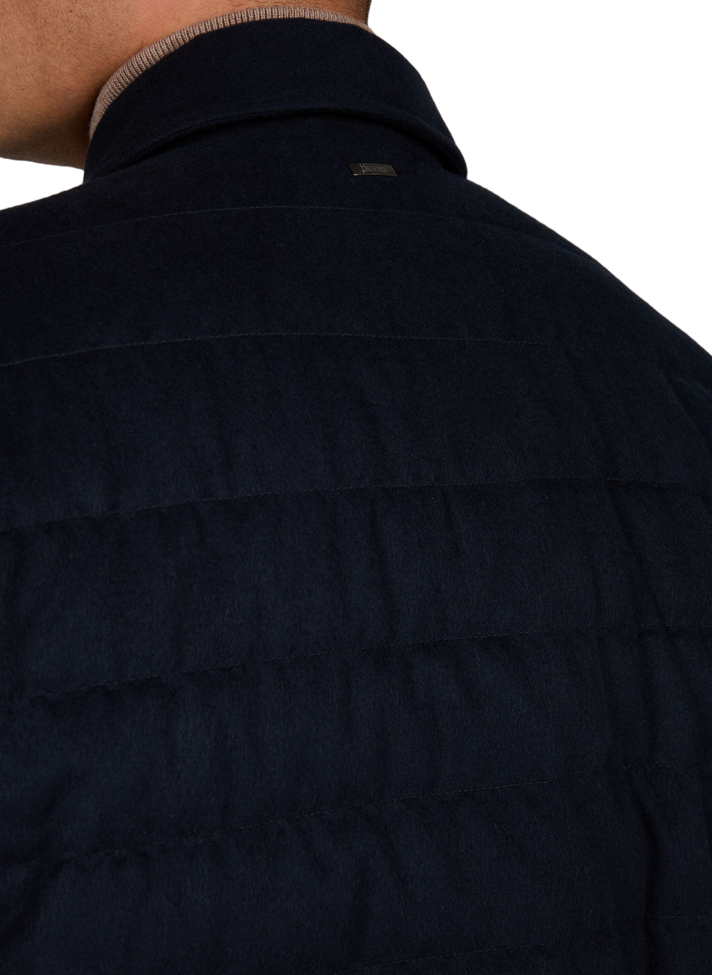Straight quilted-look jacket HERNO Blue