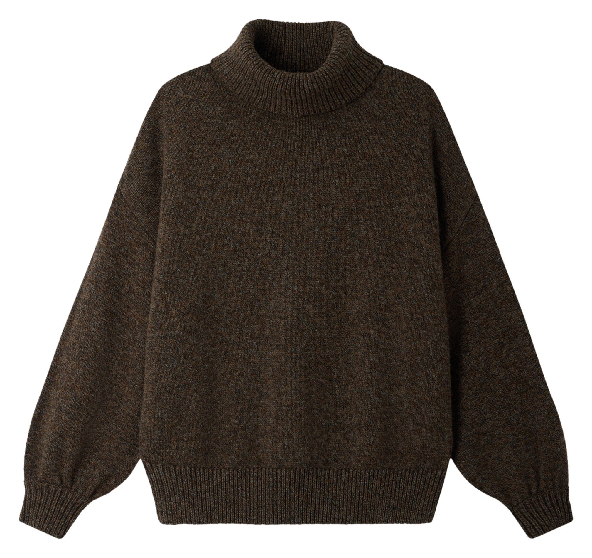 Pull oversize col roulé en laine et cachemire niko SESSUN Marron