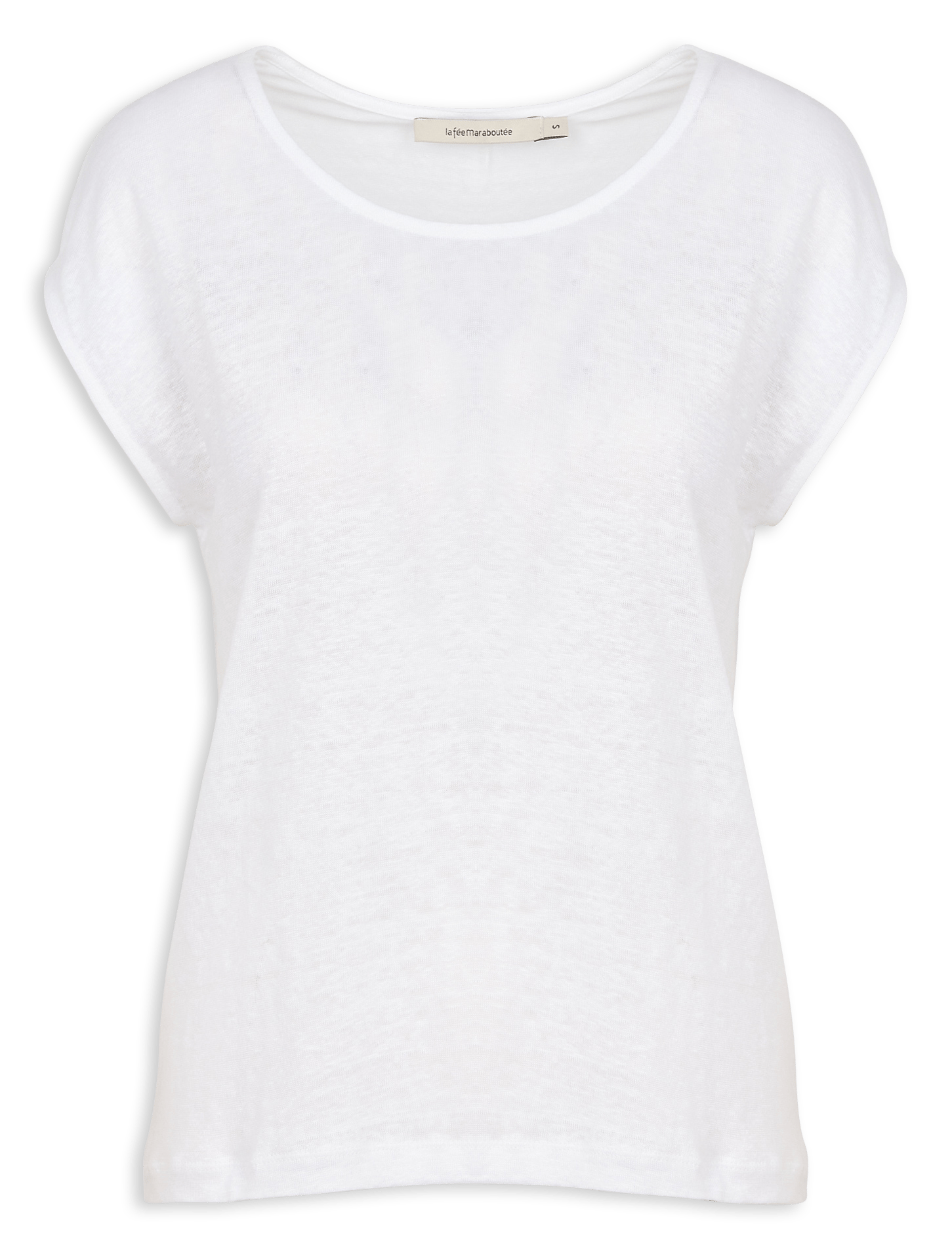 Recht T-shirt van gemêleerd linnen LA FEE MARABOUTEE Wit