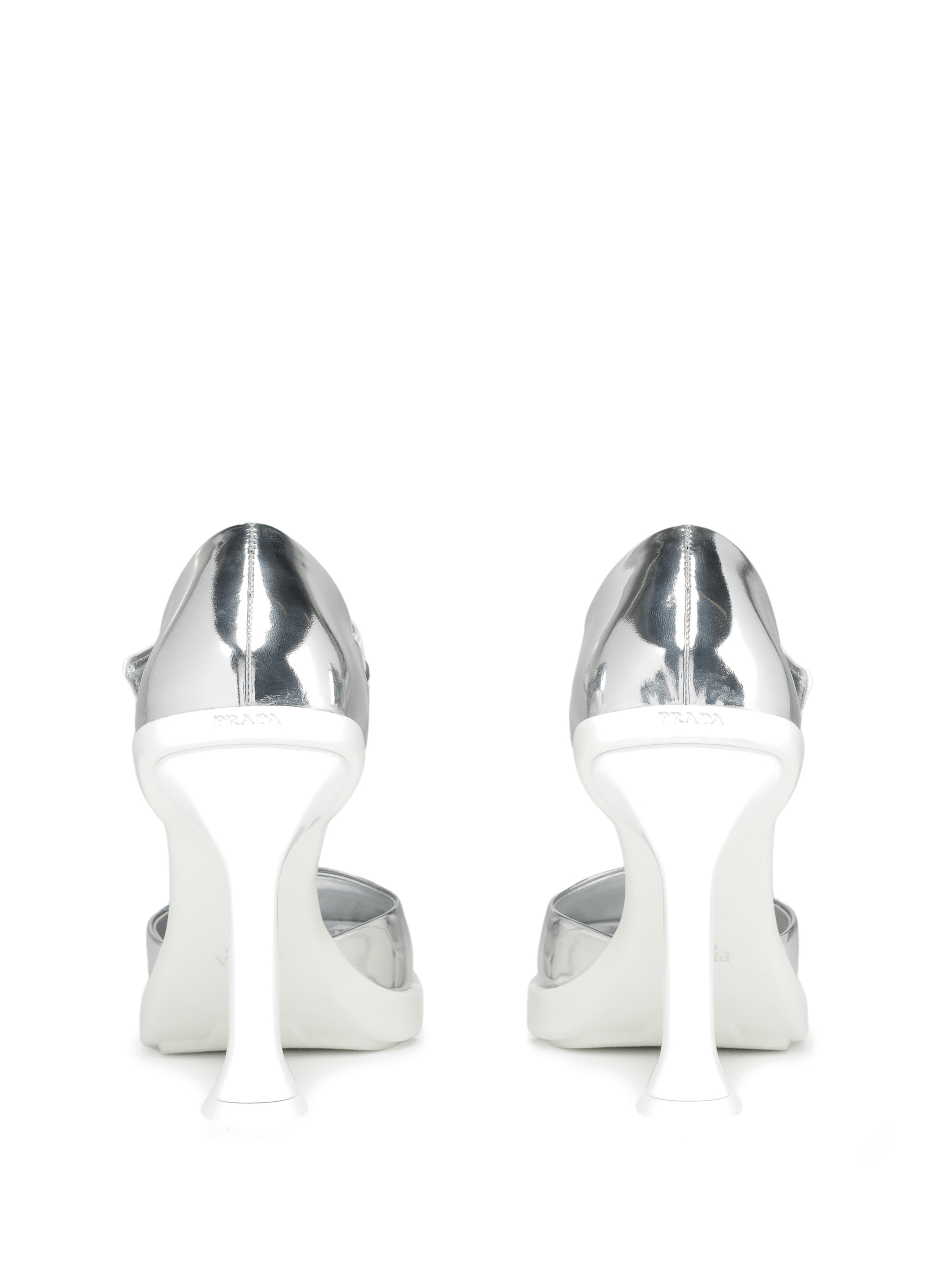 Patent leather heels PRADA Silver
