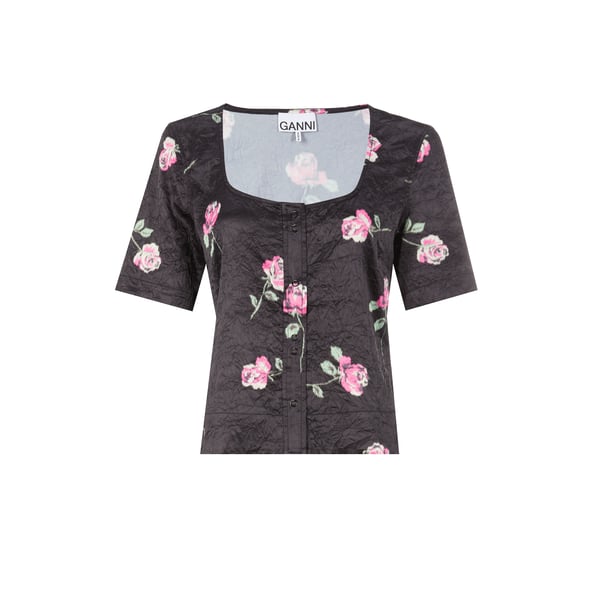 Top en satin froissé