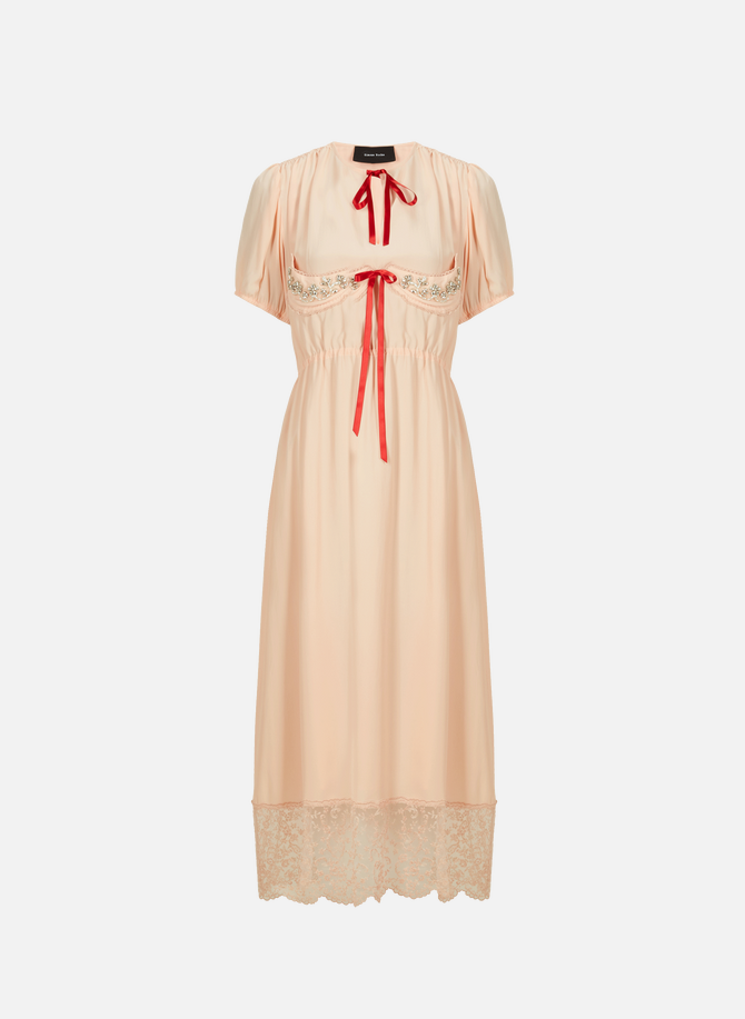 فستان متوسط ​​الطول SIMONE ROCHA من تصميم كريب الحرير
