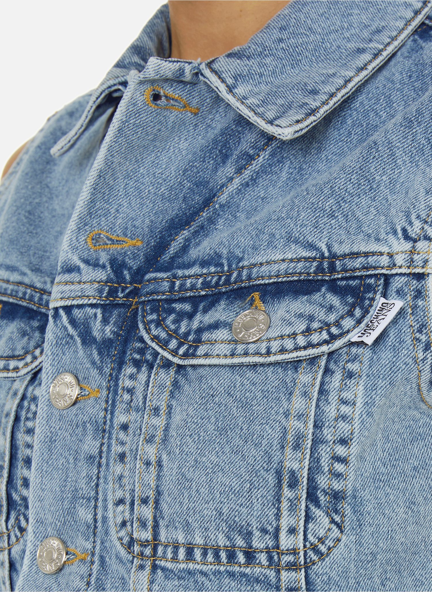 Gilet En Jean Multicolore Femme Court Printemps Été - Veste Sans Manches Épaules Trouées Style Décontracté