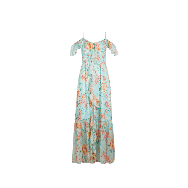 Shop Guess Viscose And Silk Floral Dress In Multicolour
