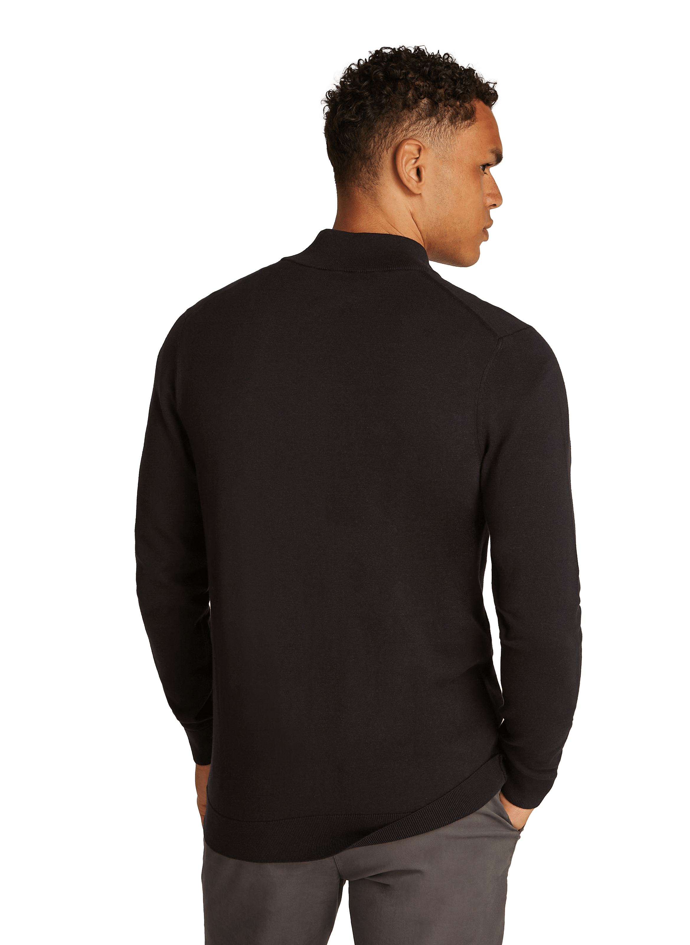 Gilet zippé en coton et soie Noir