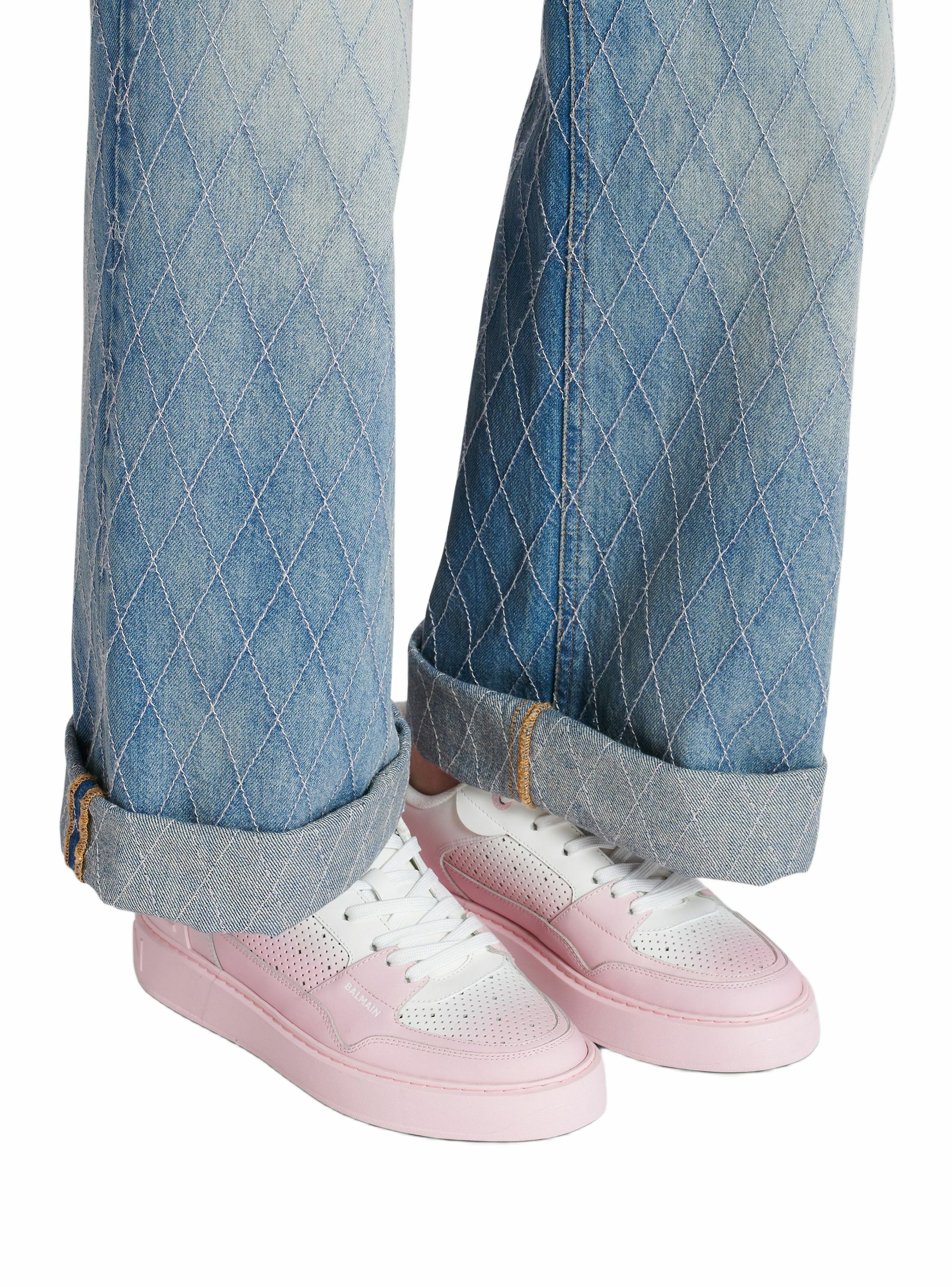 Baskets b-court flip en cuir BALMAIN Rose