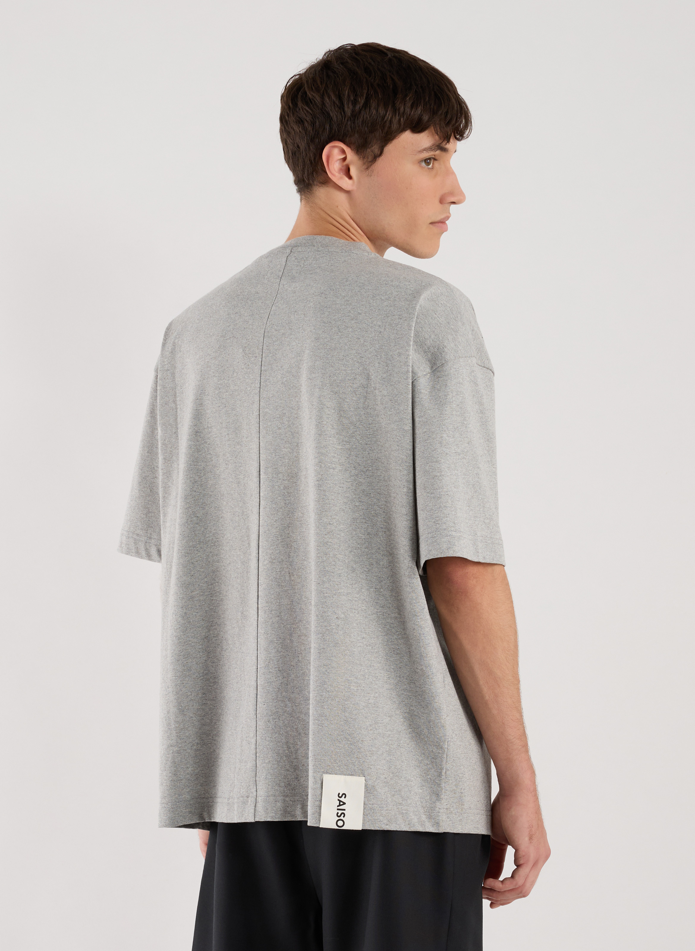 T-shirt Bart col rond en coton SAISON 1865 Gris