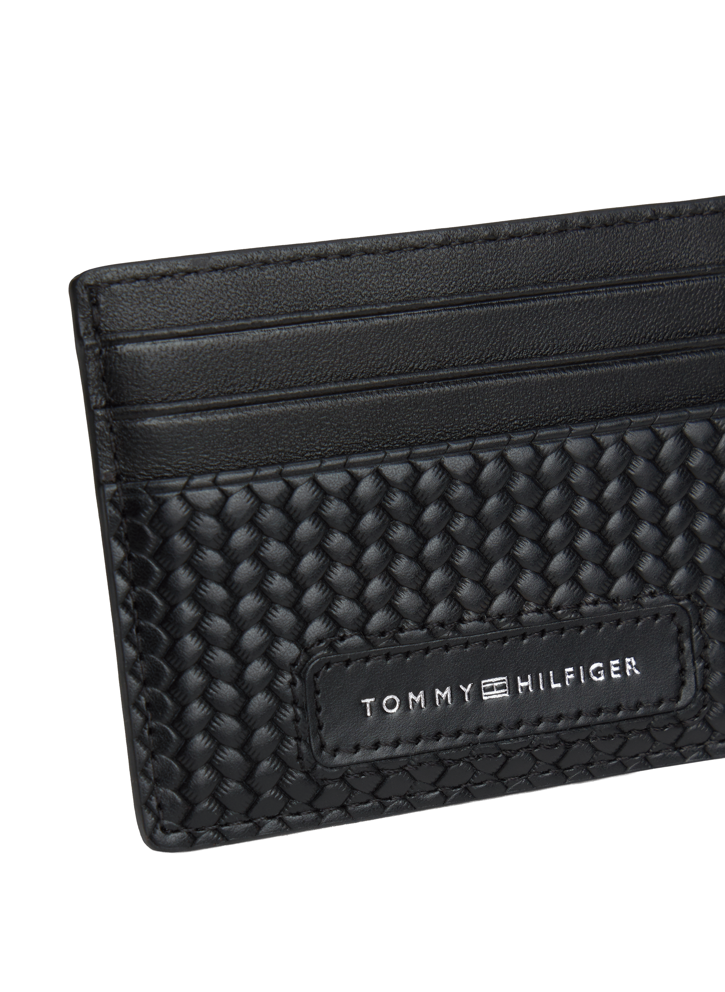 Ensemble portefeuille et porte-cartes en cuir TOMMY HILFIGER Noir