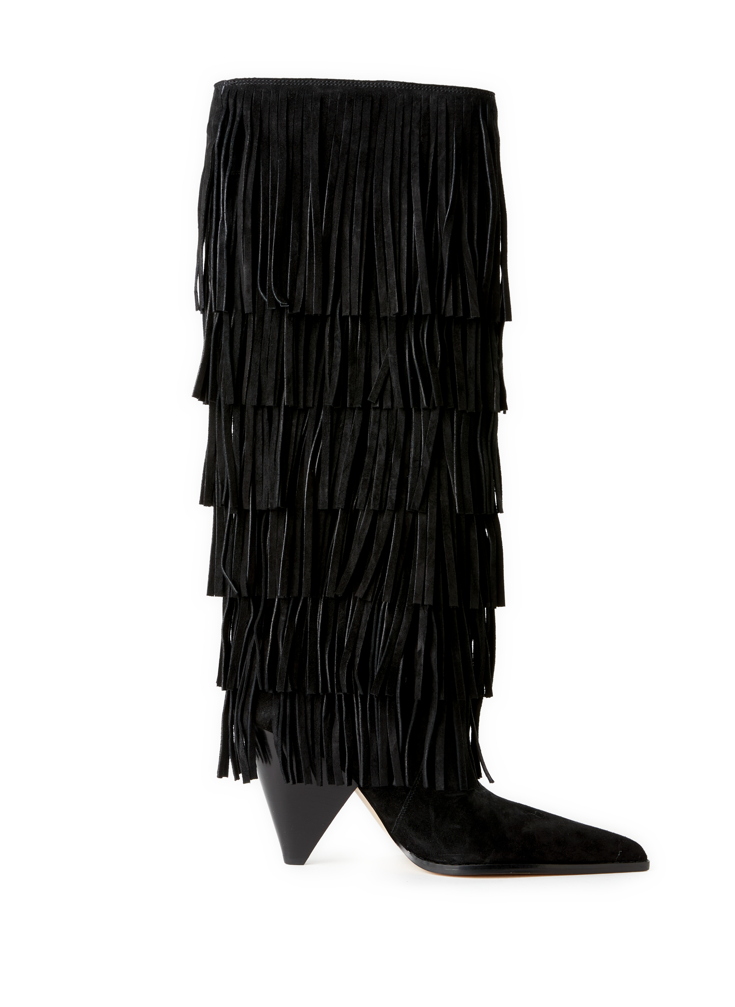 MICHAEL KORS Jayla fringed suede leather boots Black
