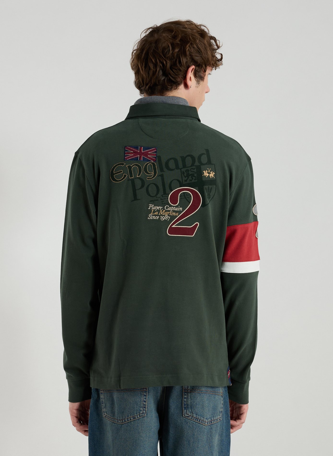 Polo à manches longues en coton LA MARTINA Vert