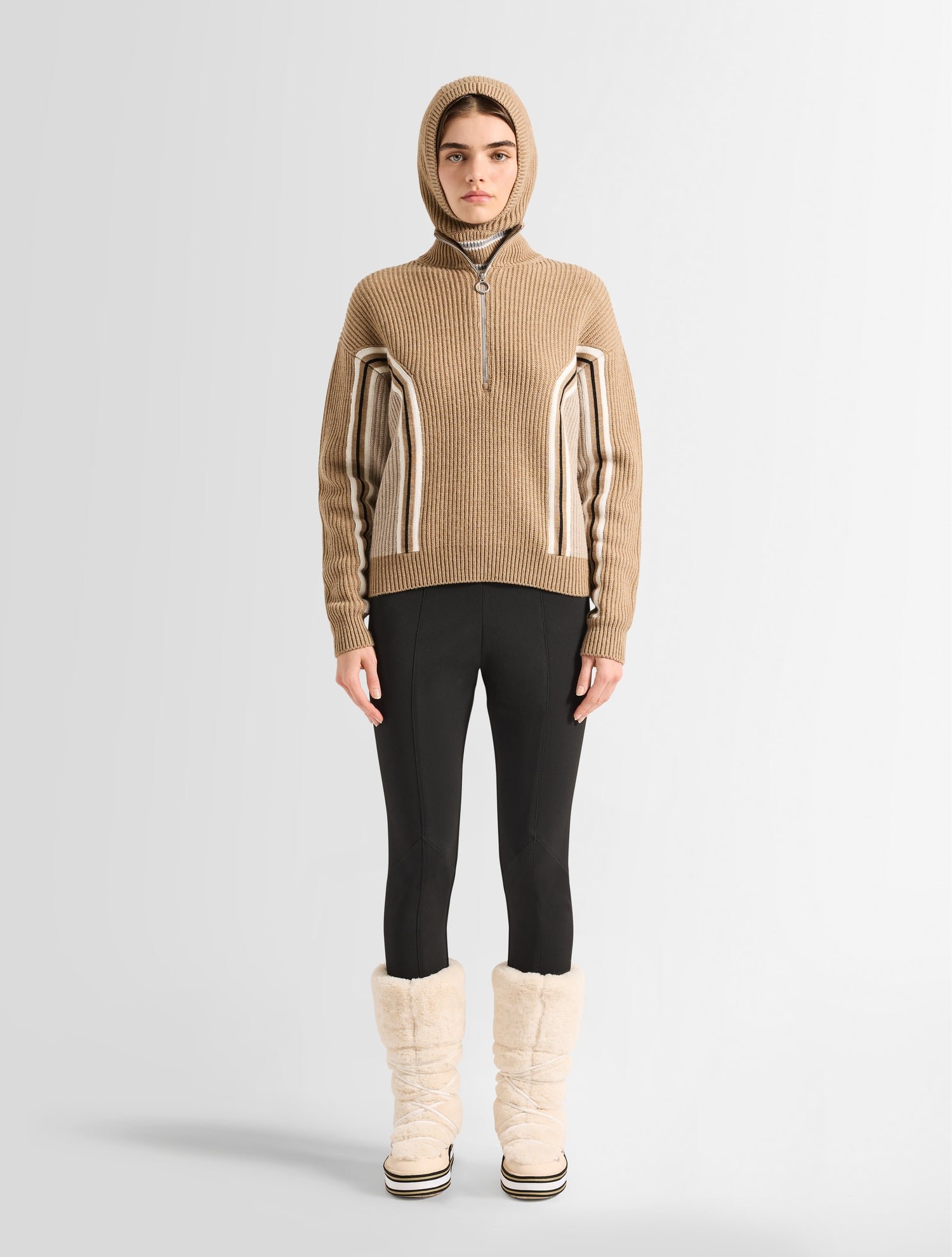 Pull mirala col montant coupe regular FUSALP Beige