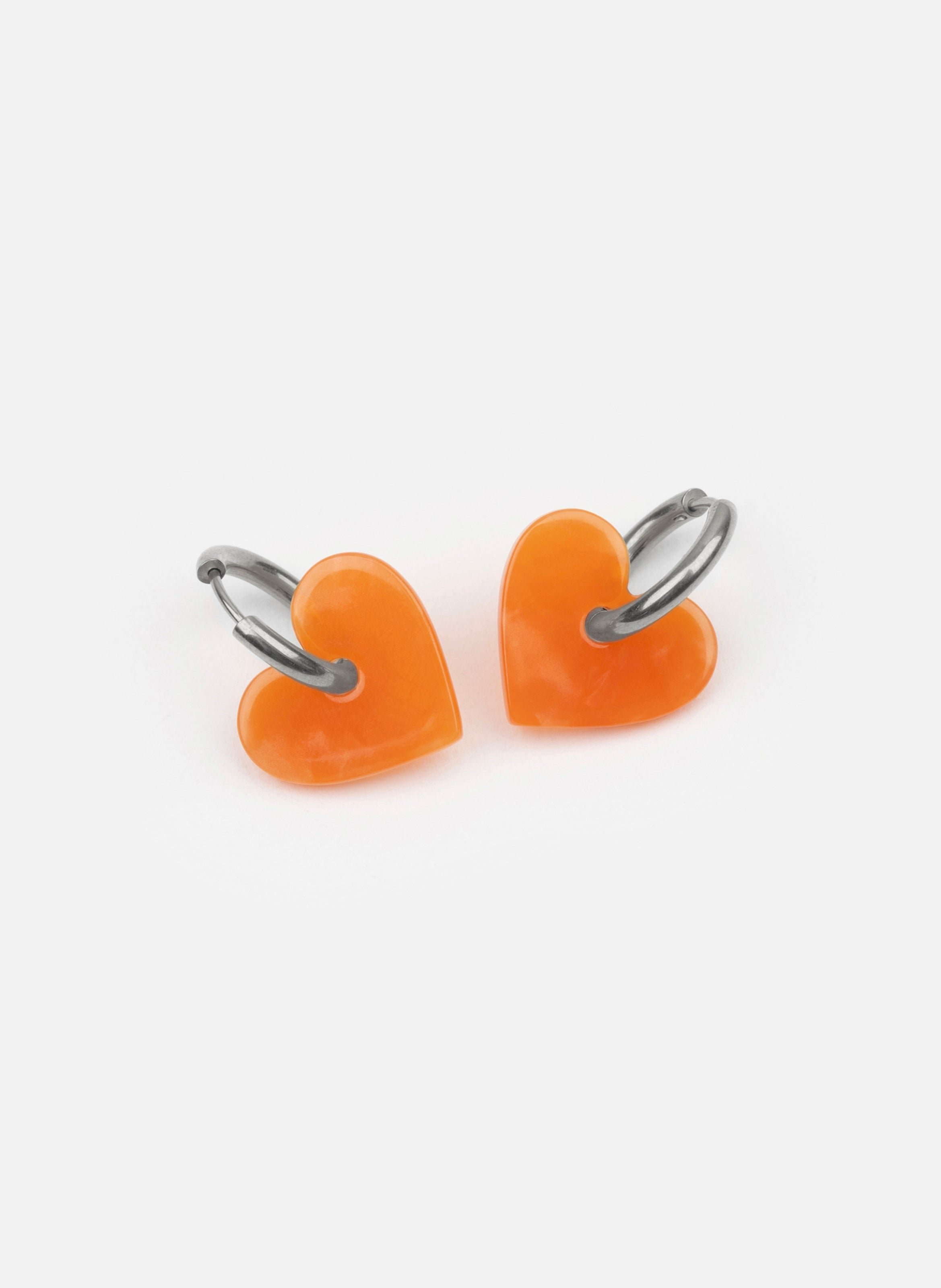 Boucles d'oreilles lova lova avec anneaux en acier inoxydable argenté KURAGE GINZA Orange