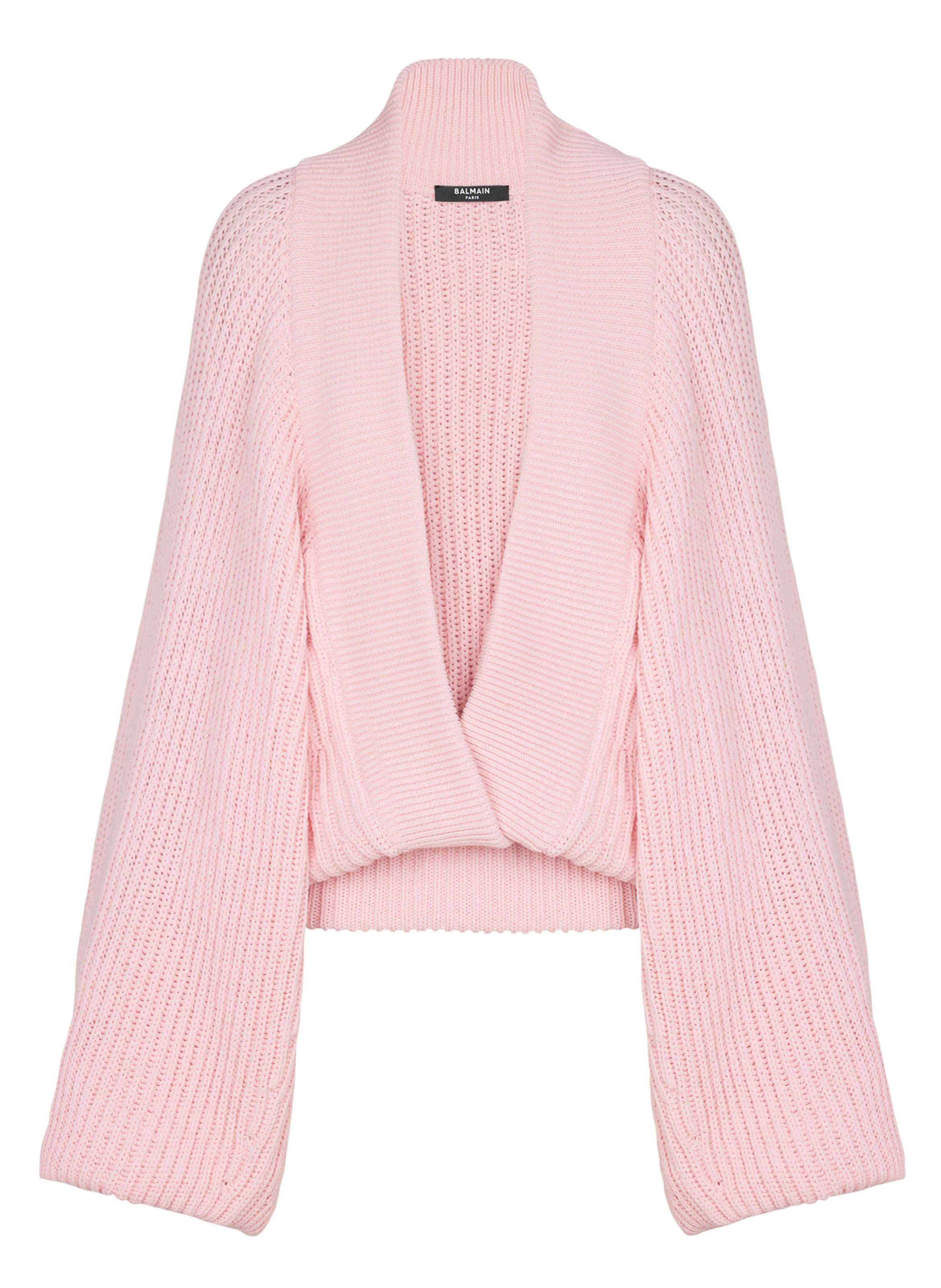 Pull oversize en maille BALMAIN Rose