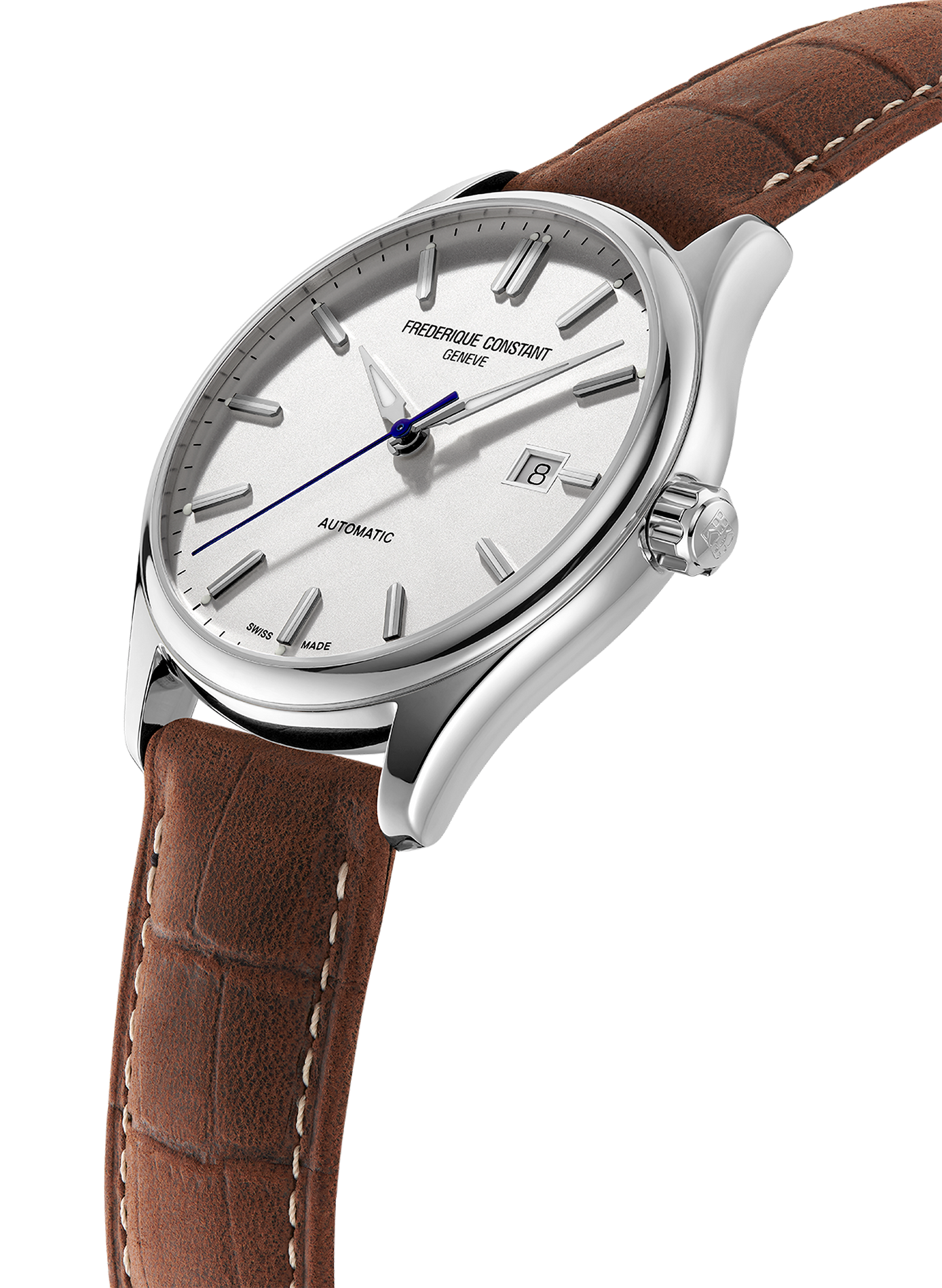 Montre automatique bracelet cuir FREDERIQUE CONSTANT Blanc