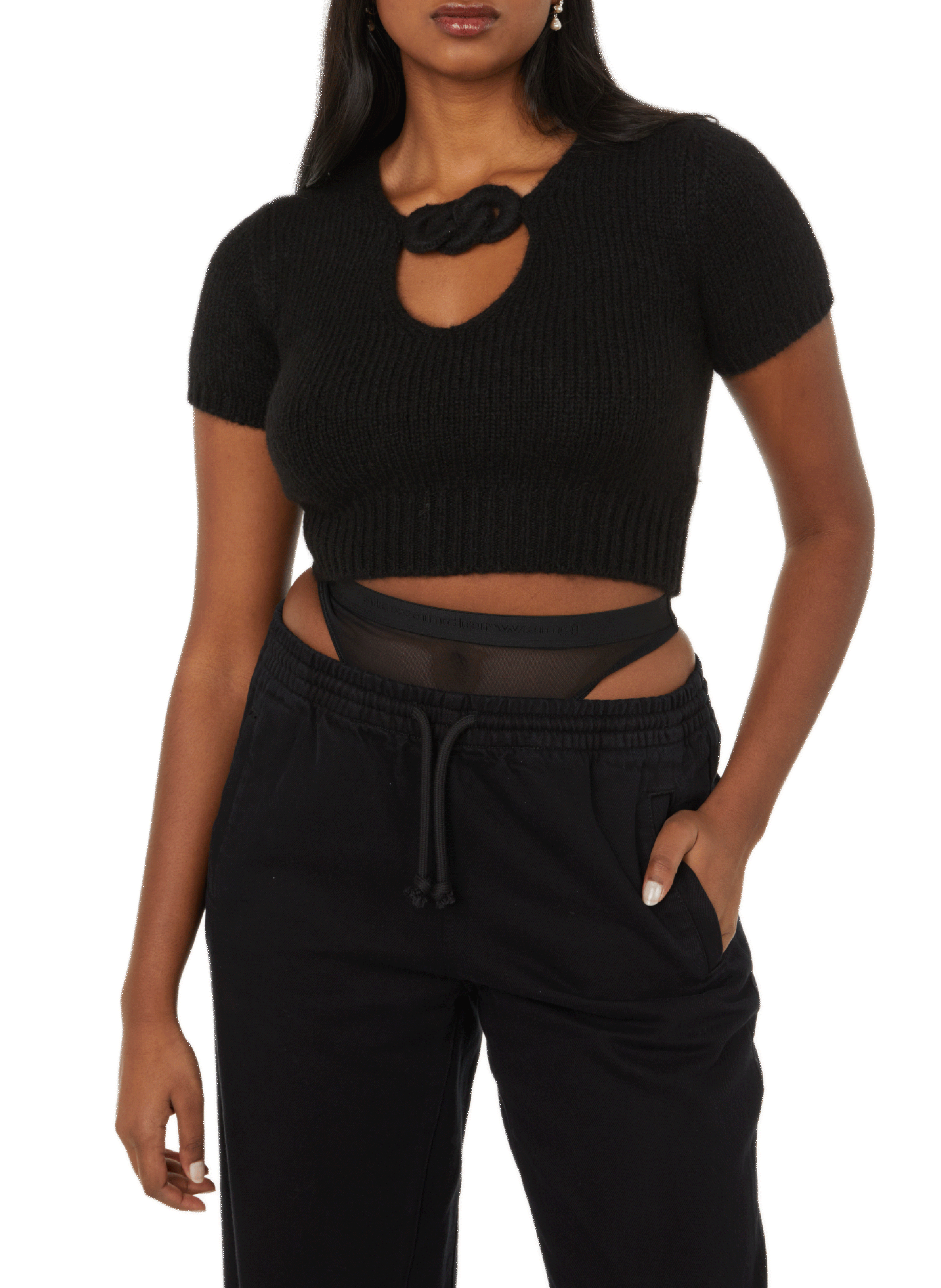 Pull cropped en laine  ALEXANDER WANG Noir