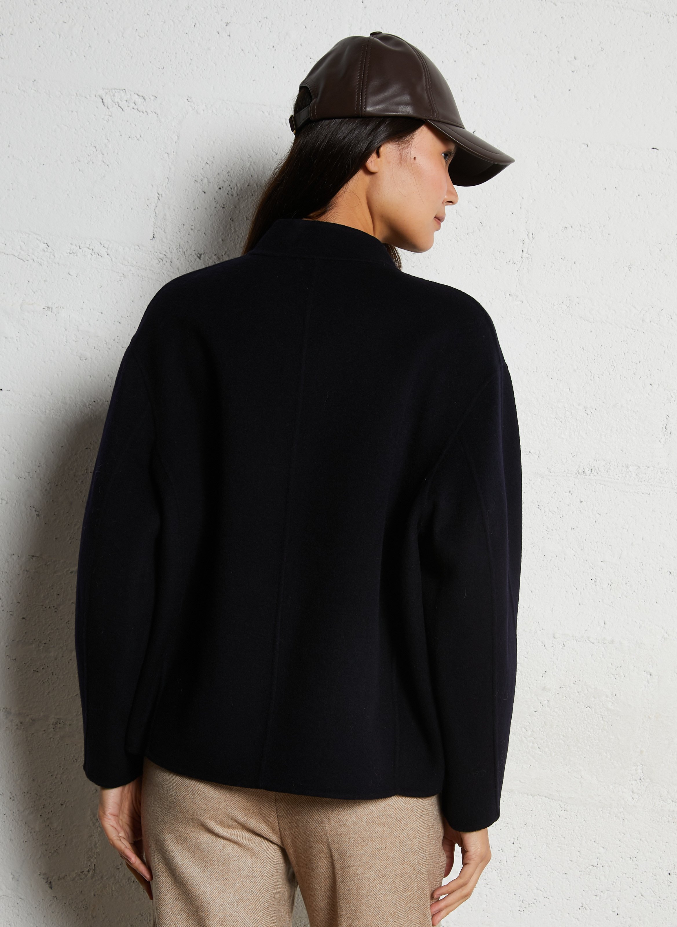 Manteau col rond en laine mélangée windsor SOEUR Bleu