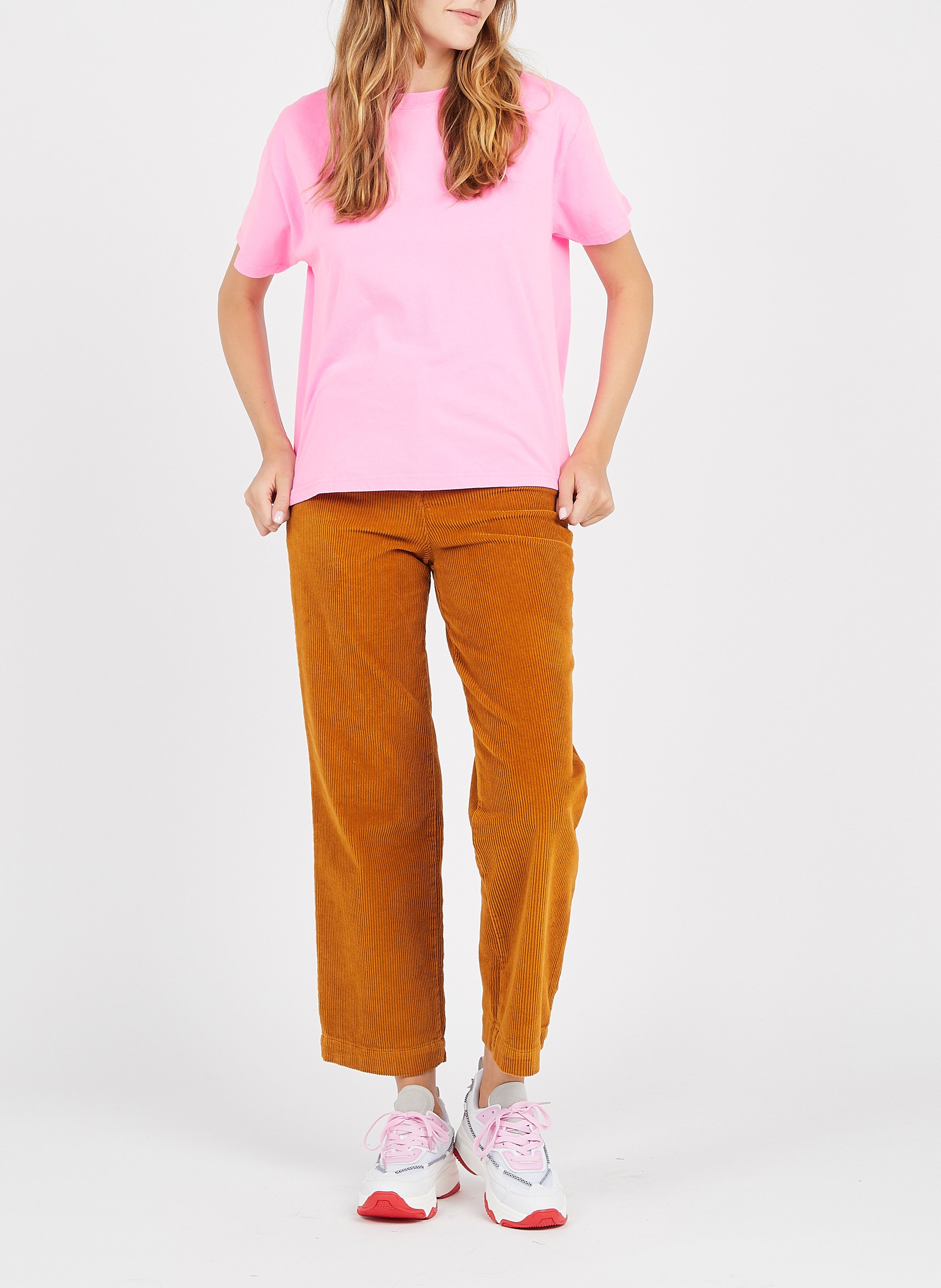 Tee-shirt ample col rond en coton fizvalley AMERICAN VINTAGE Rose