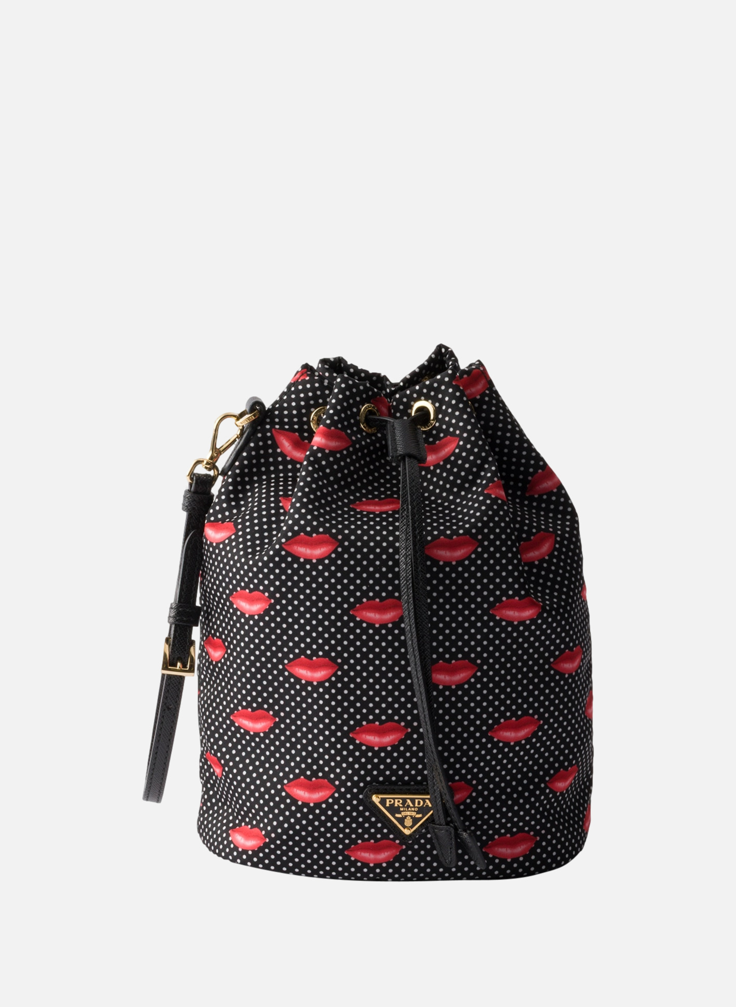 Pochette en re-nylon imprimé PRADA Noir