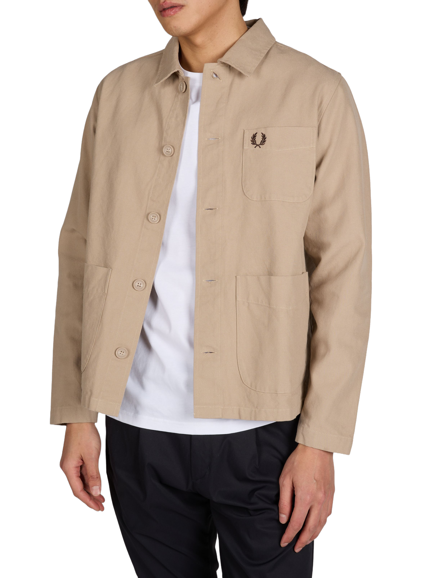 Jacket with classic cotton collar FRED PERRY Beige