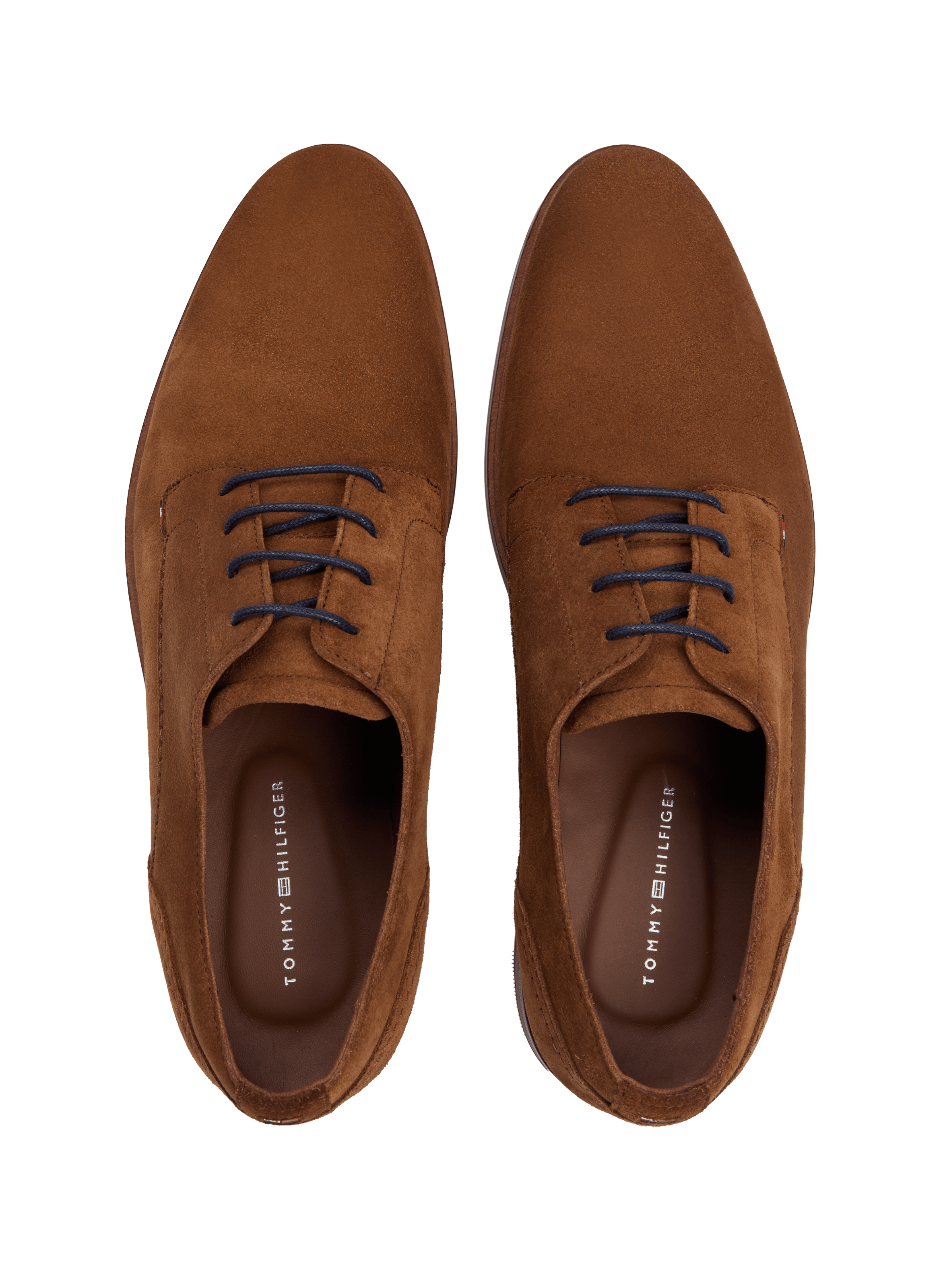 Derbies en cuir de vache suédé TOMMY HILFIGER Marron