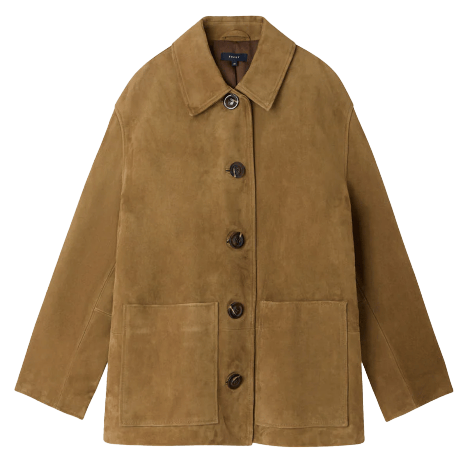 Veste oversize boutonnée en cuir suédé Vincenzo SOEUR Beige