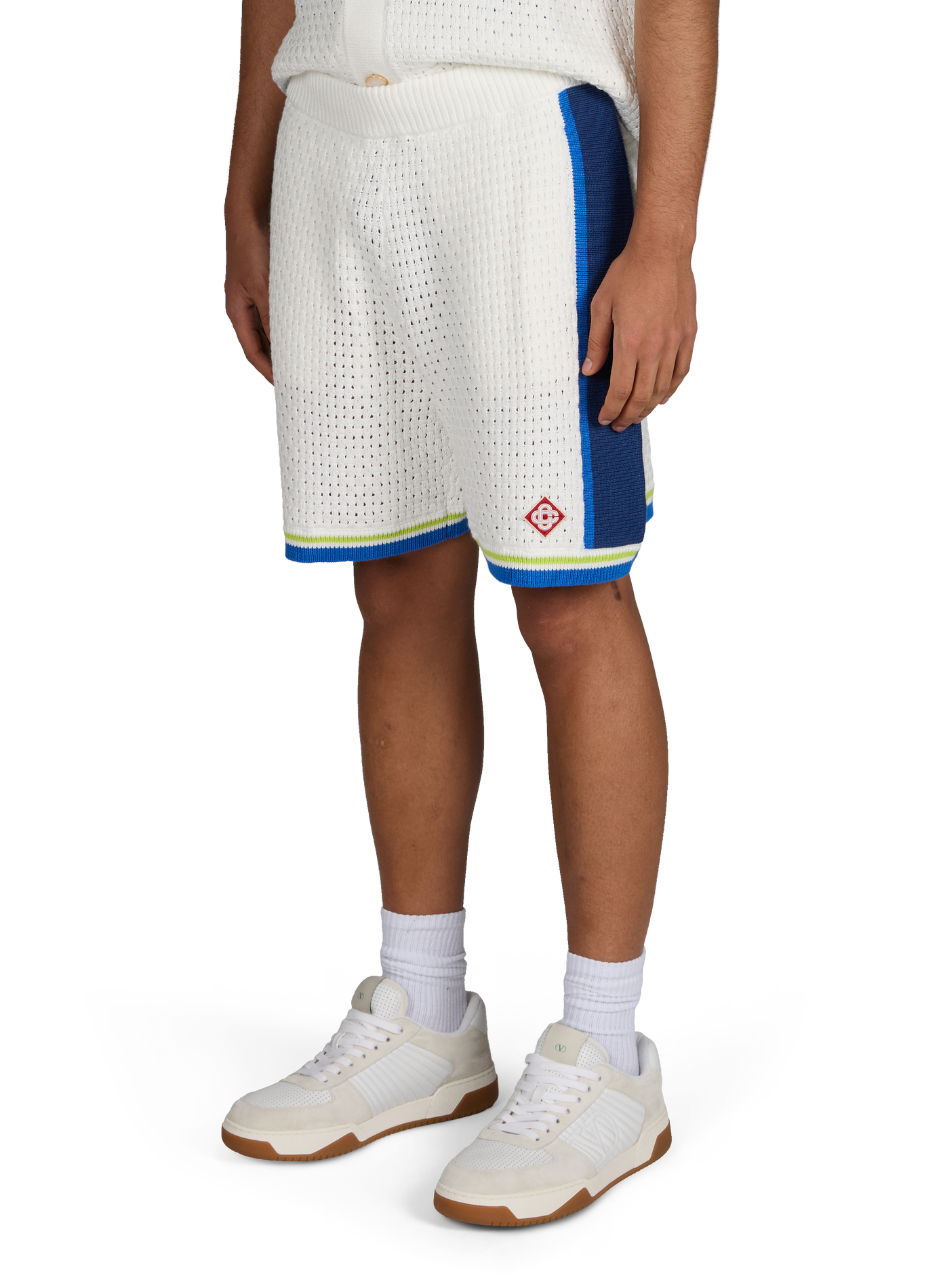 Cotton blend knit straight shorts. CASABLANCA PARIS Multicolour