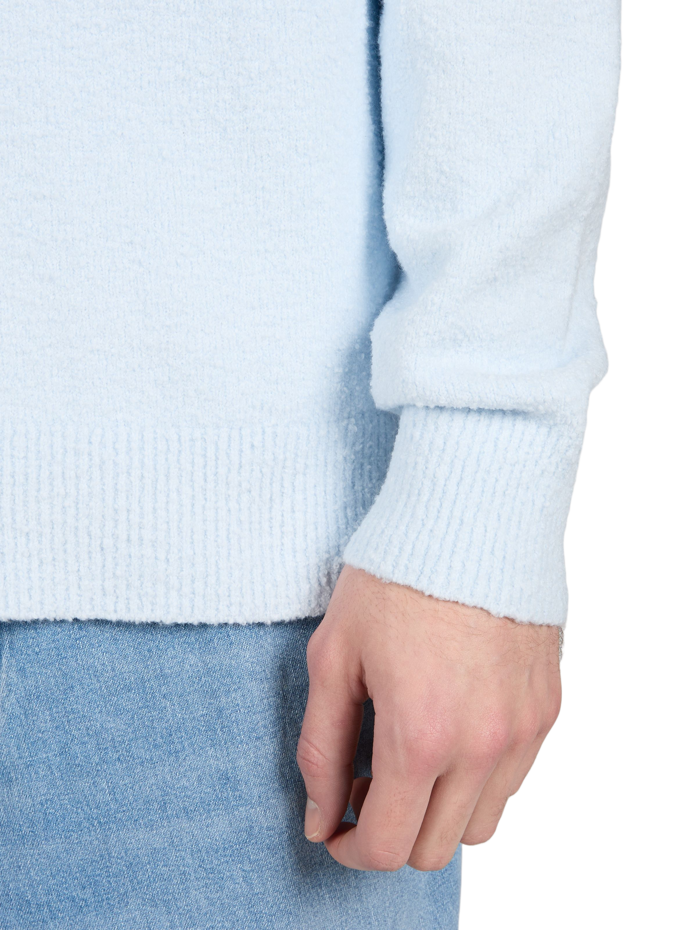 Pull à col polo en coton et laine mélangés SAMSOE SAMSOE Bleu