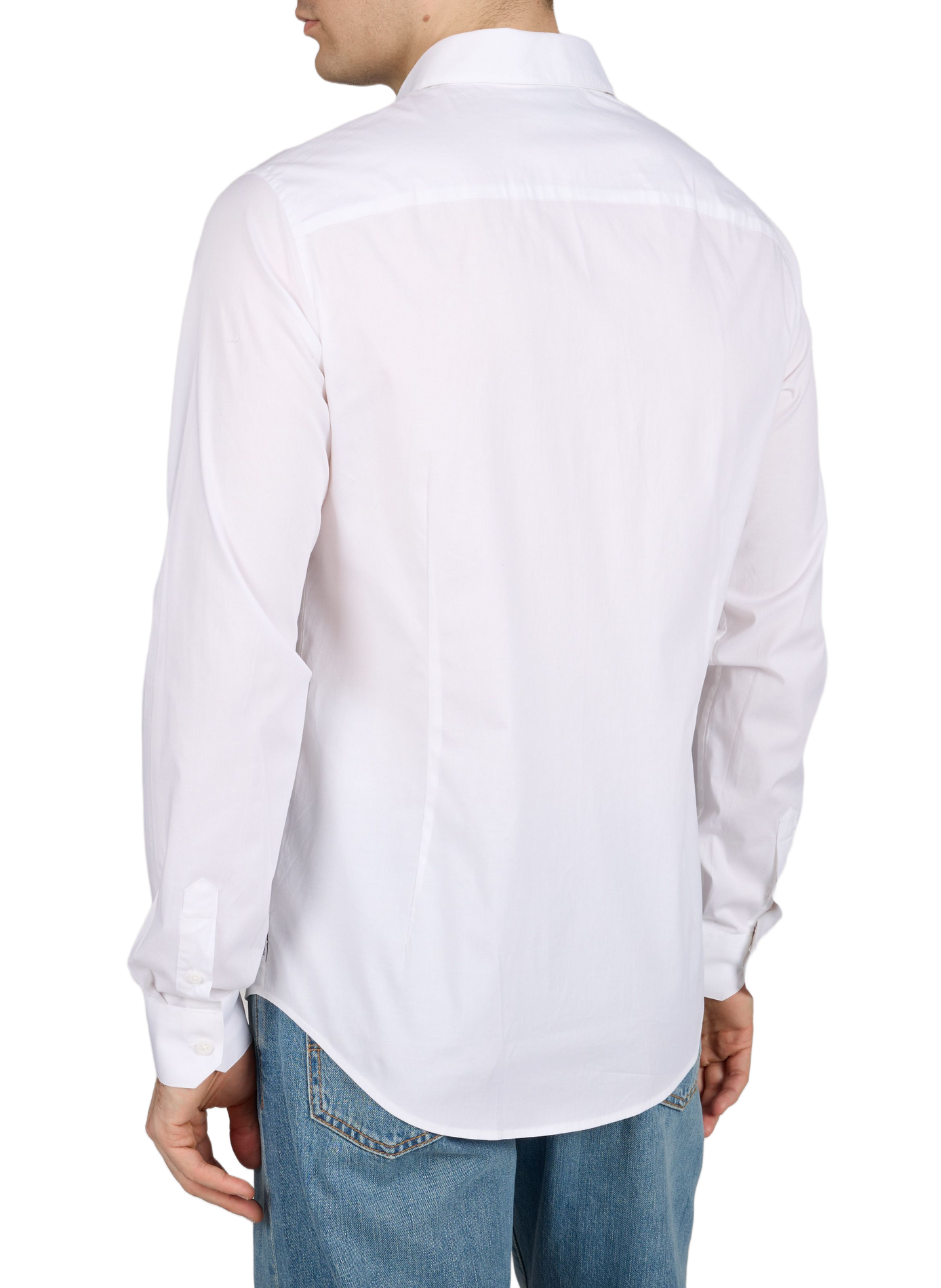 Chemise col classique en coton mélangé ARMANI EXCHANGE Blanc