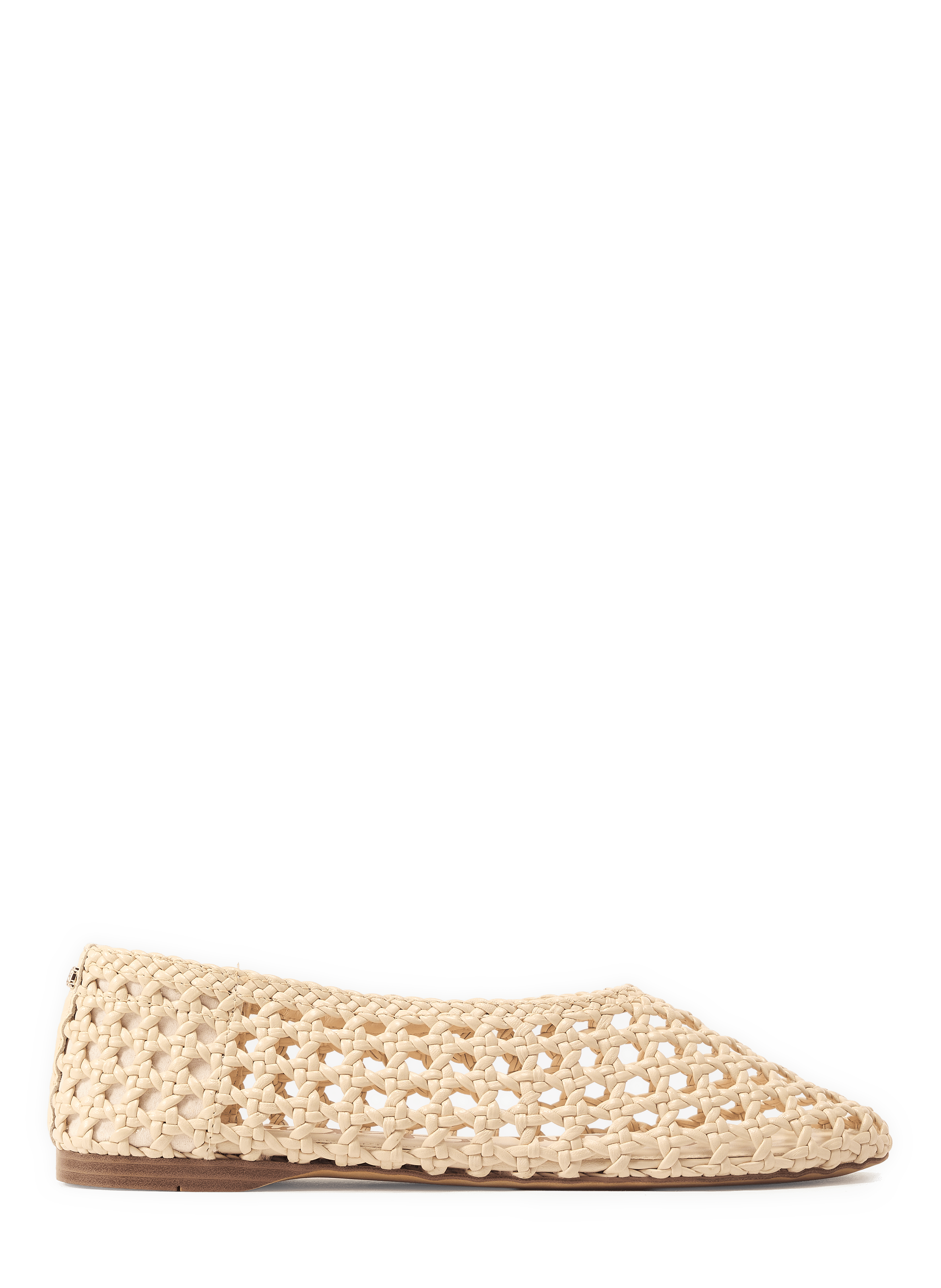 Braided and perforated leather Shira ballerina flats SAM EDELMAN Beige