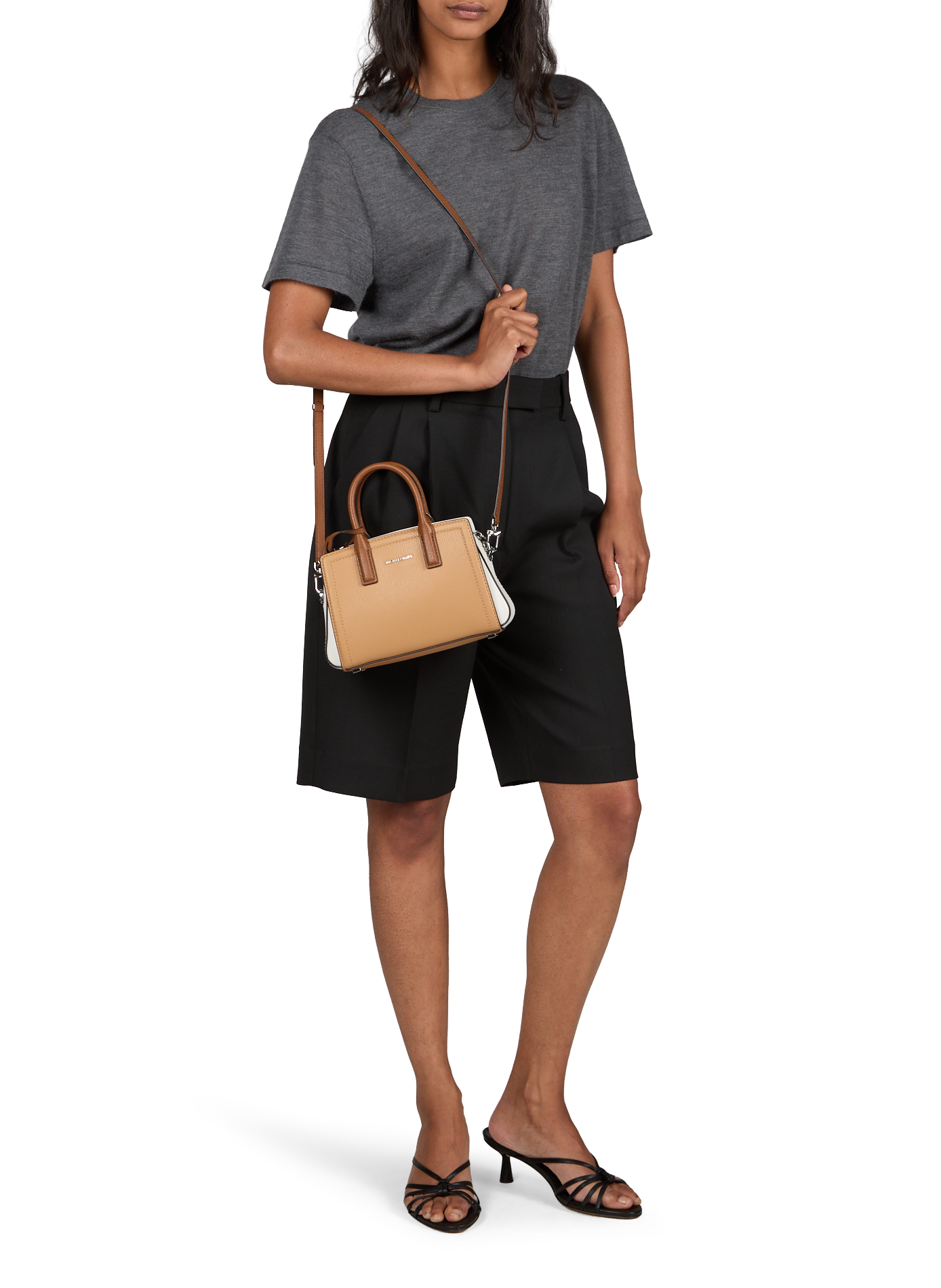 Sac à main Laila XS à logo en cuir MICHAEL KORS Marron