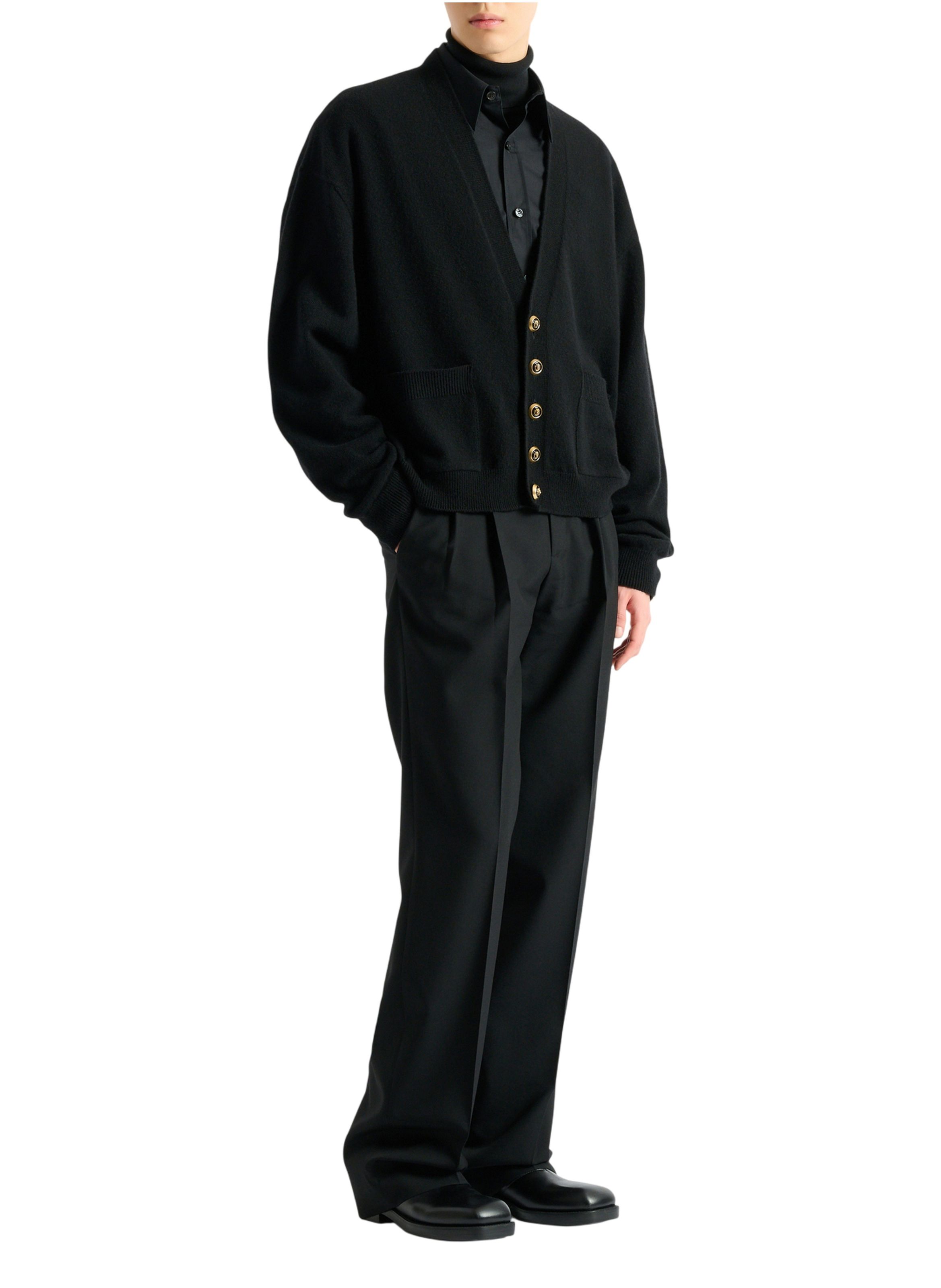 Cardigan en éco-cachemire BALMAIN Noir
