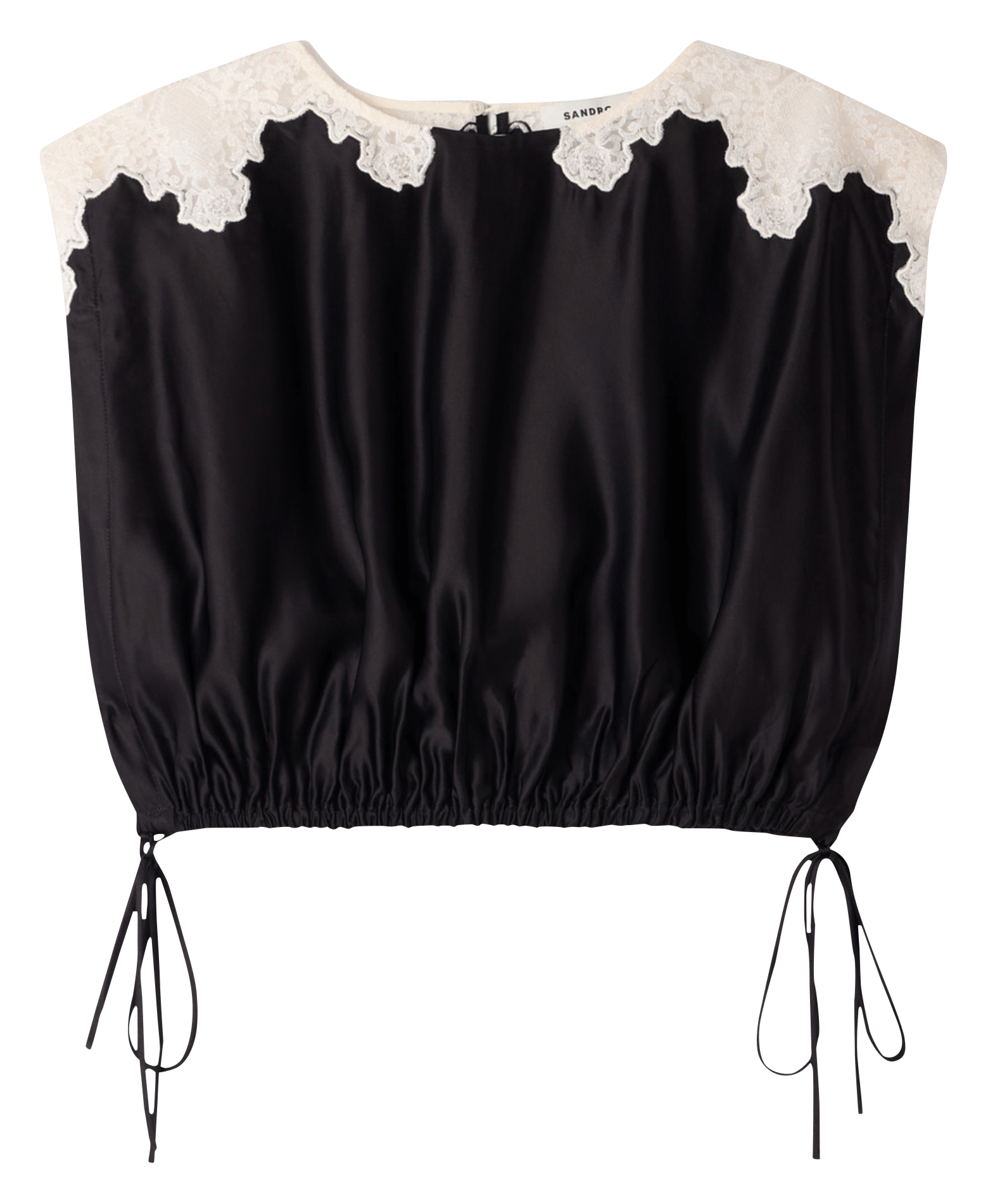 Top court col rond SANDRO Noir