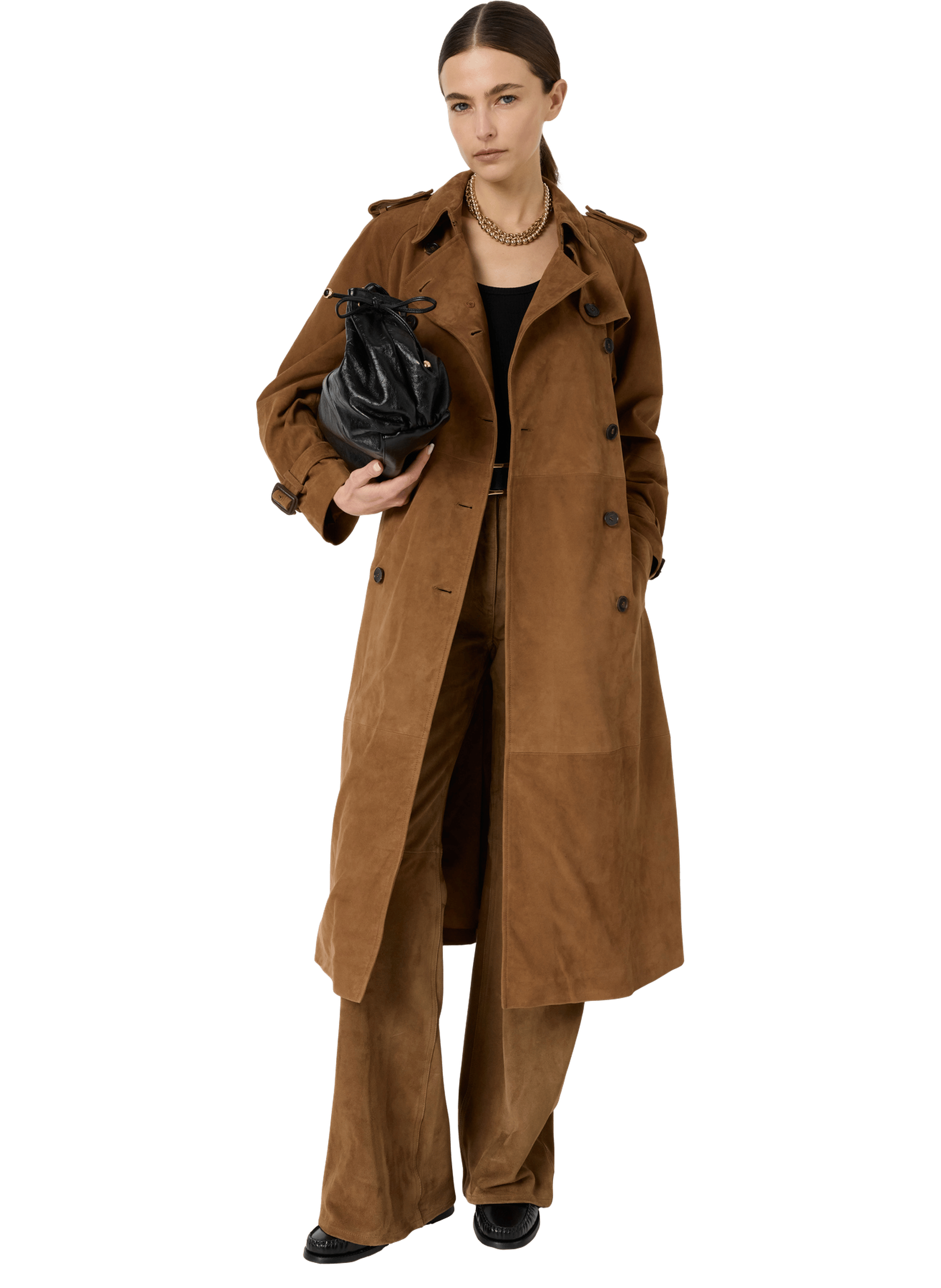 Trench en cuir velours - judy GERARD DAREL Beige